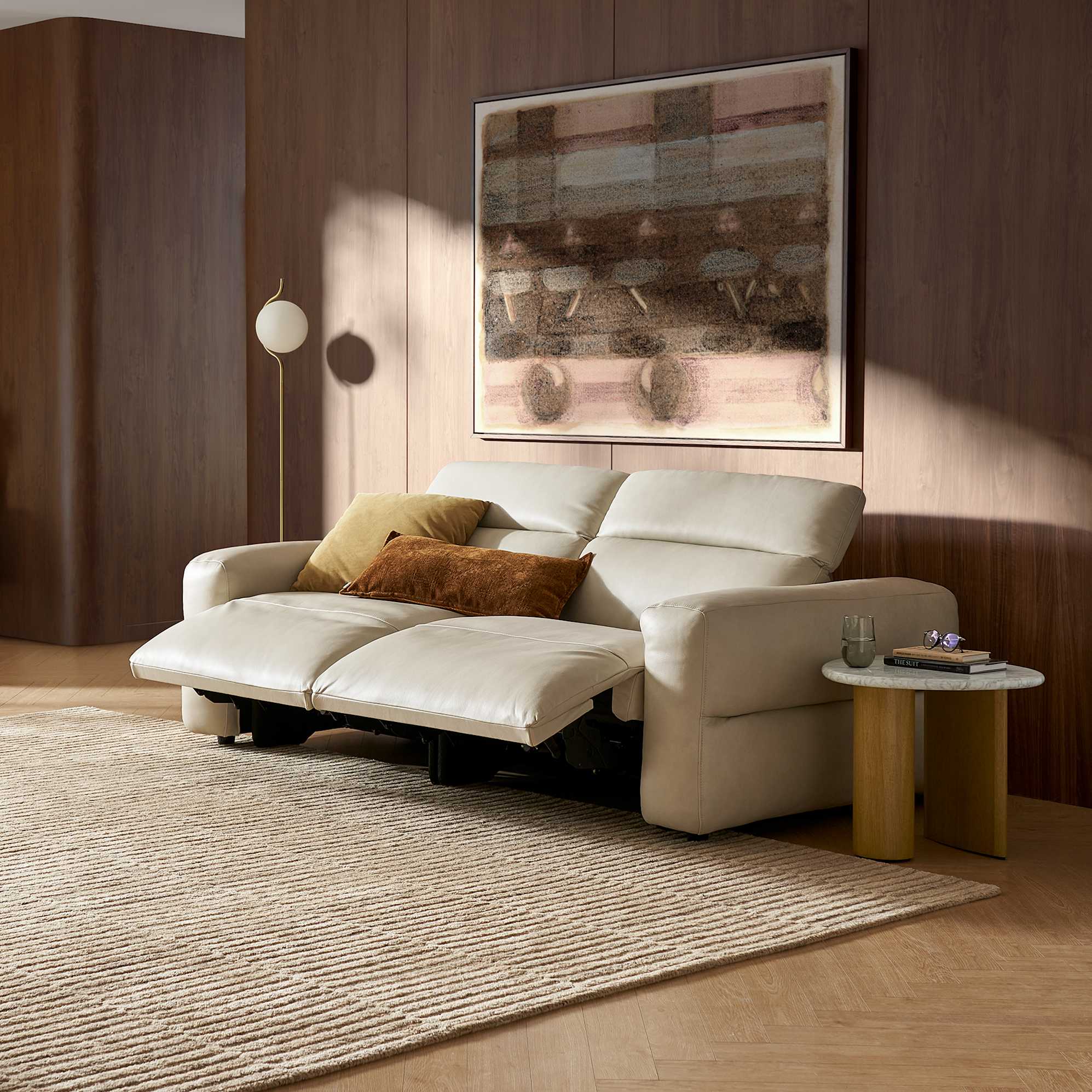 Jaron Leather Recliner 3 Seater Sofa 0