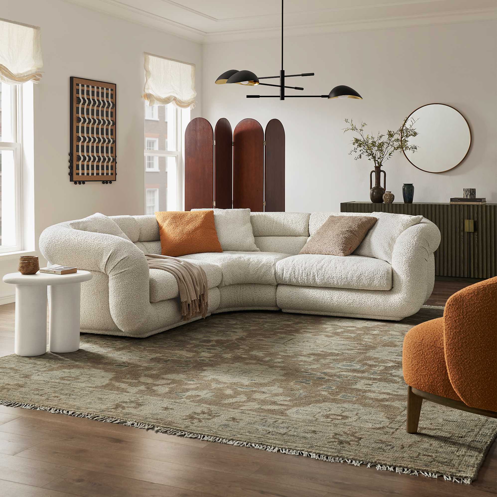 Solari Performance Fabric Sectional Sofa 0