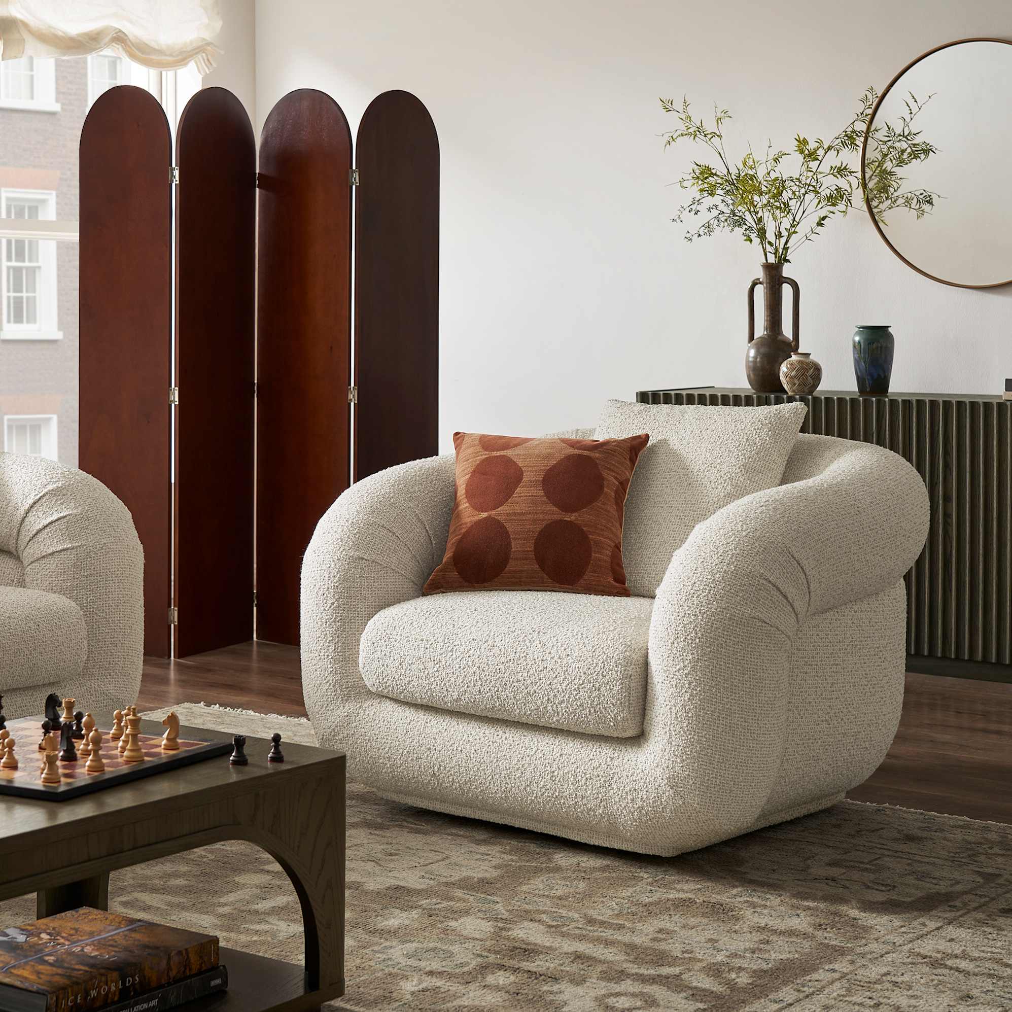 Solari Performance Fabric Swivel Chair 0