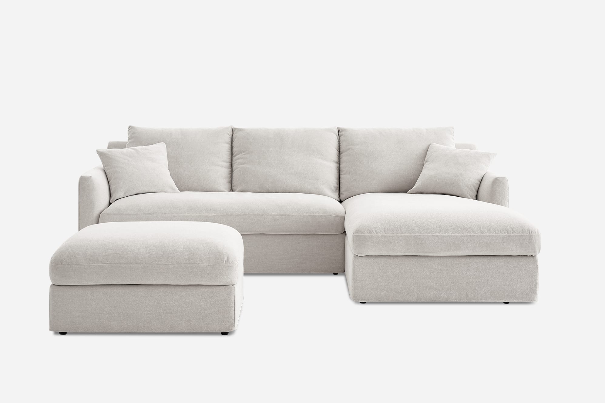 Agnes Slipcover Storage Chaise Sectional Sofa with Ottoman 2