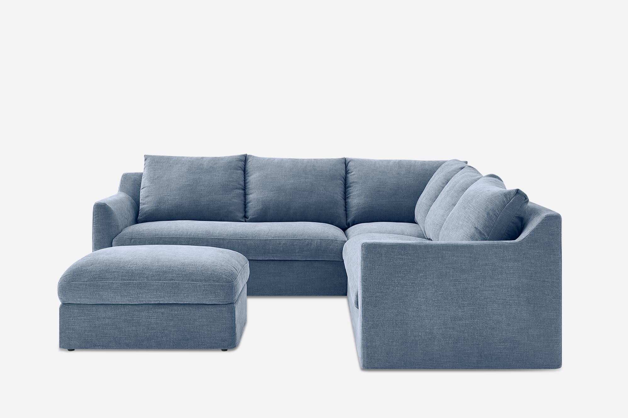 Agnes Slipcover Storage L-Shaped Sectional Couch with Ottoman 2