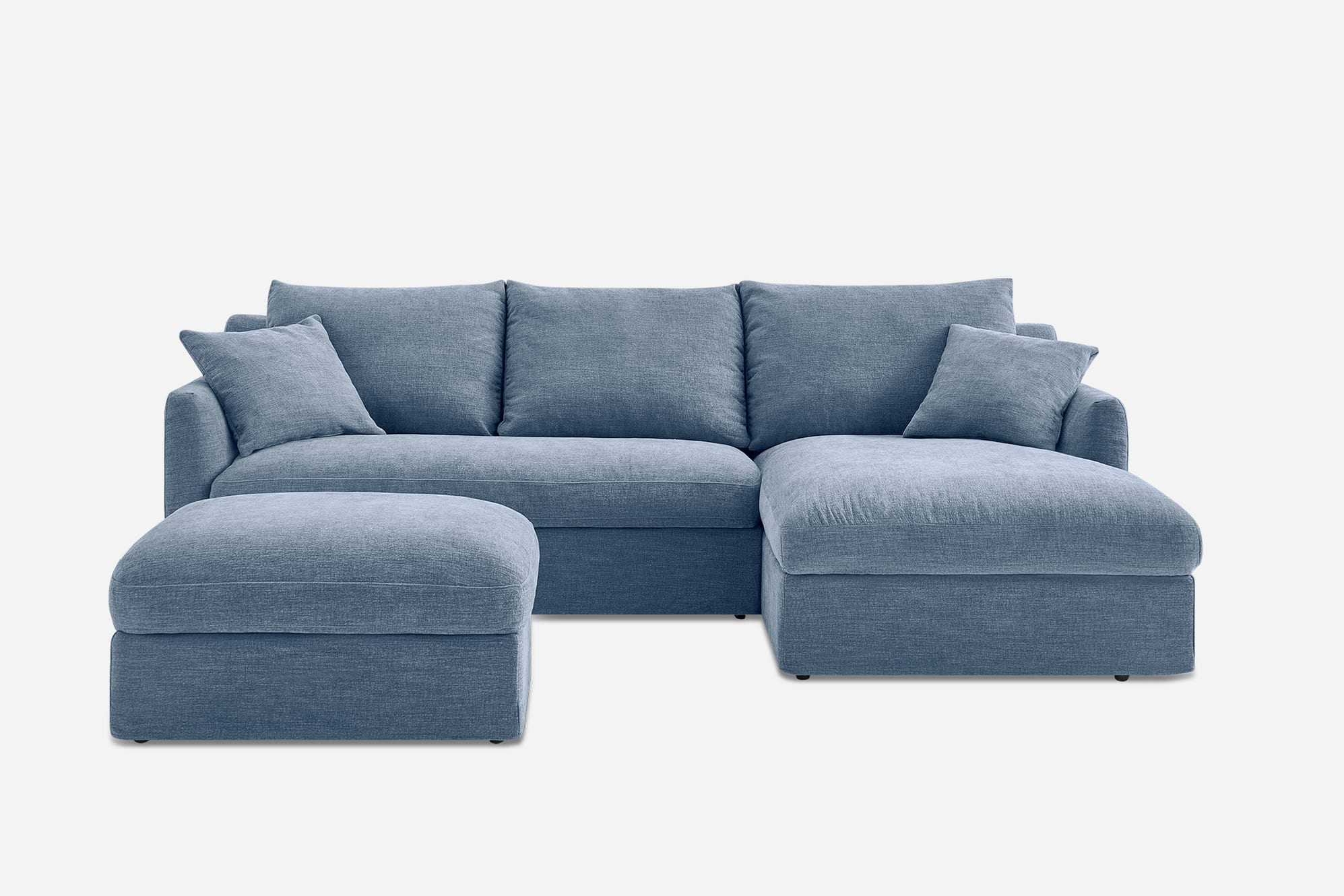 Agnes Slipcover Storage Chaise Sectional Sofa with Ottoman 2