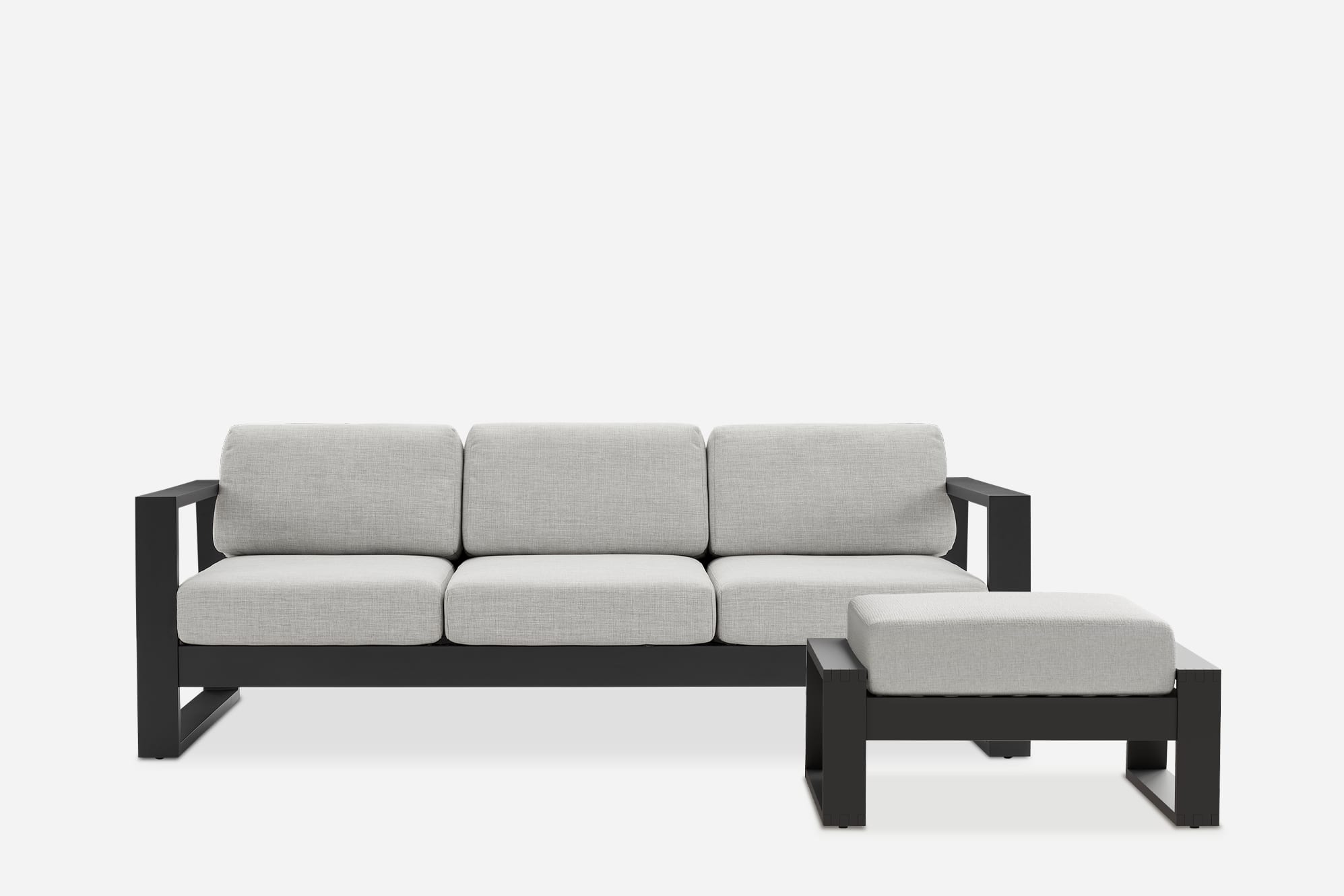 Rio Outdoor 3 Seater Sofa with Ottoman 1