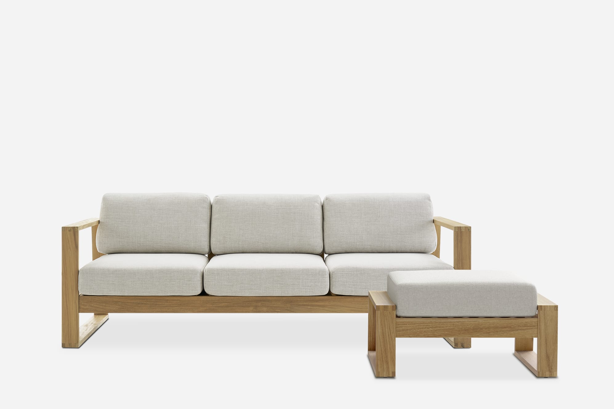 Rio Outdoor 3 Seater Sofa with Ottoman 1