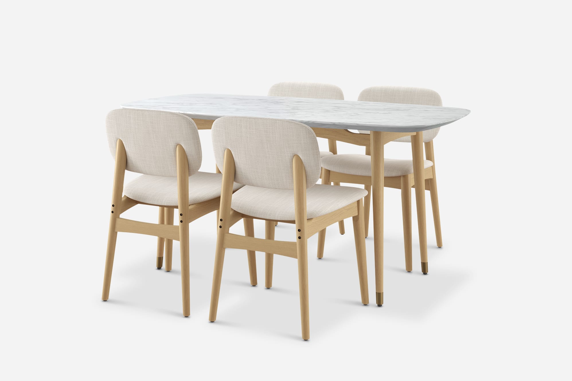 Kelsey Marble Dining Table with 4 Chairs 1