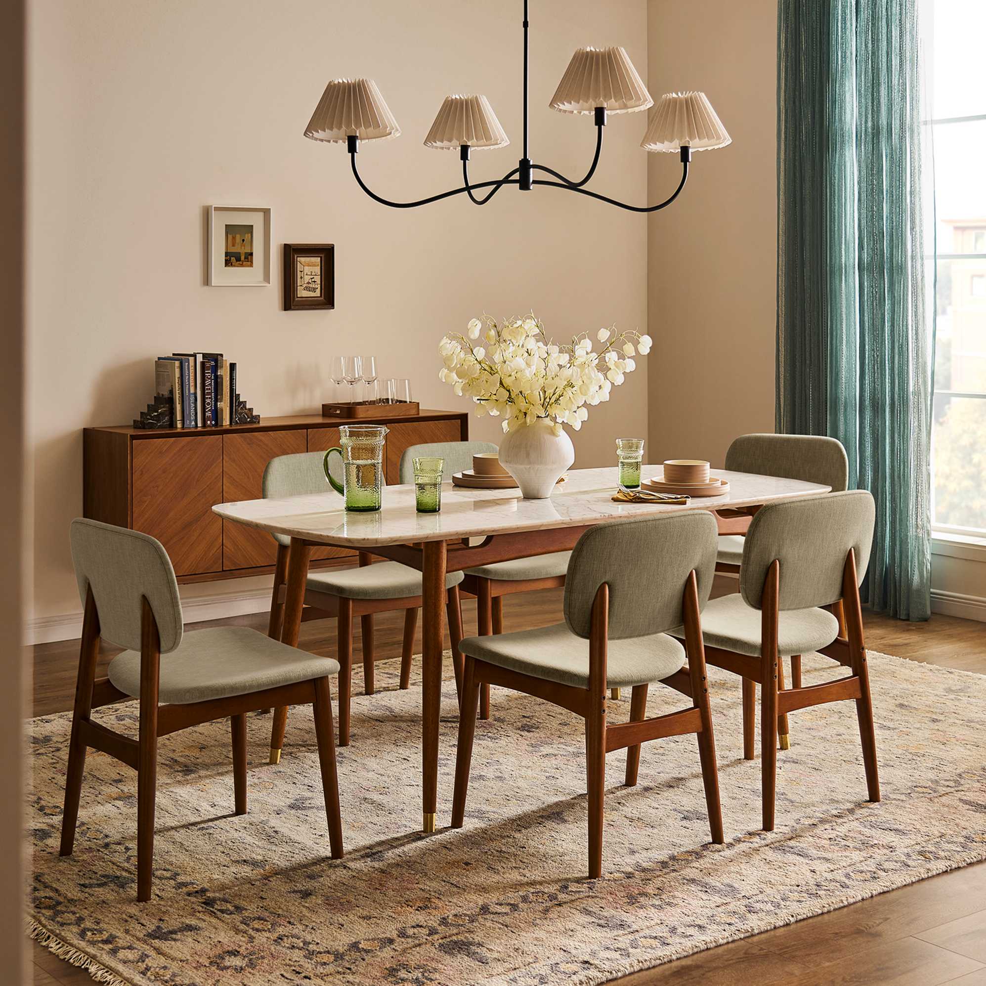 Kelsey Marble Dining Table with 4 Chairs 0