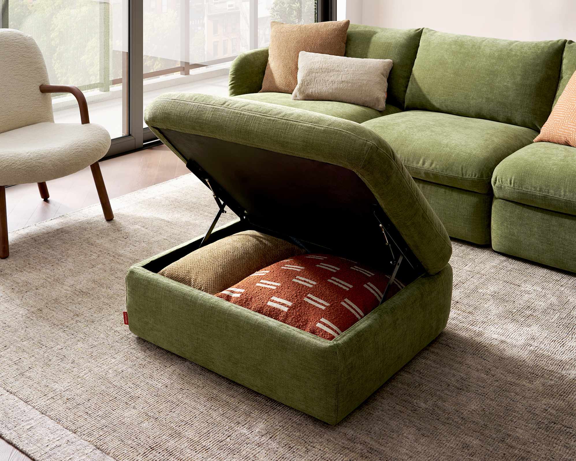 Ollie Storage 3 Seater Sofa with Ottoman 3