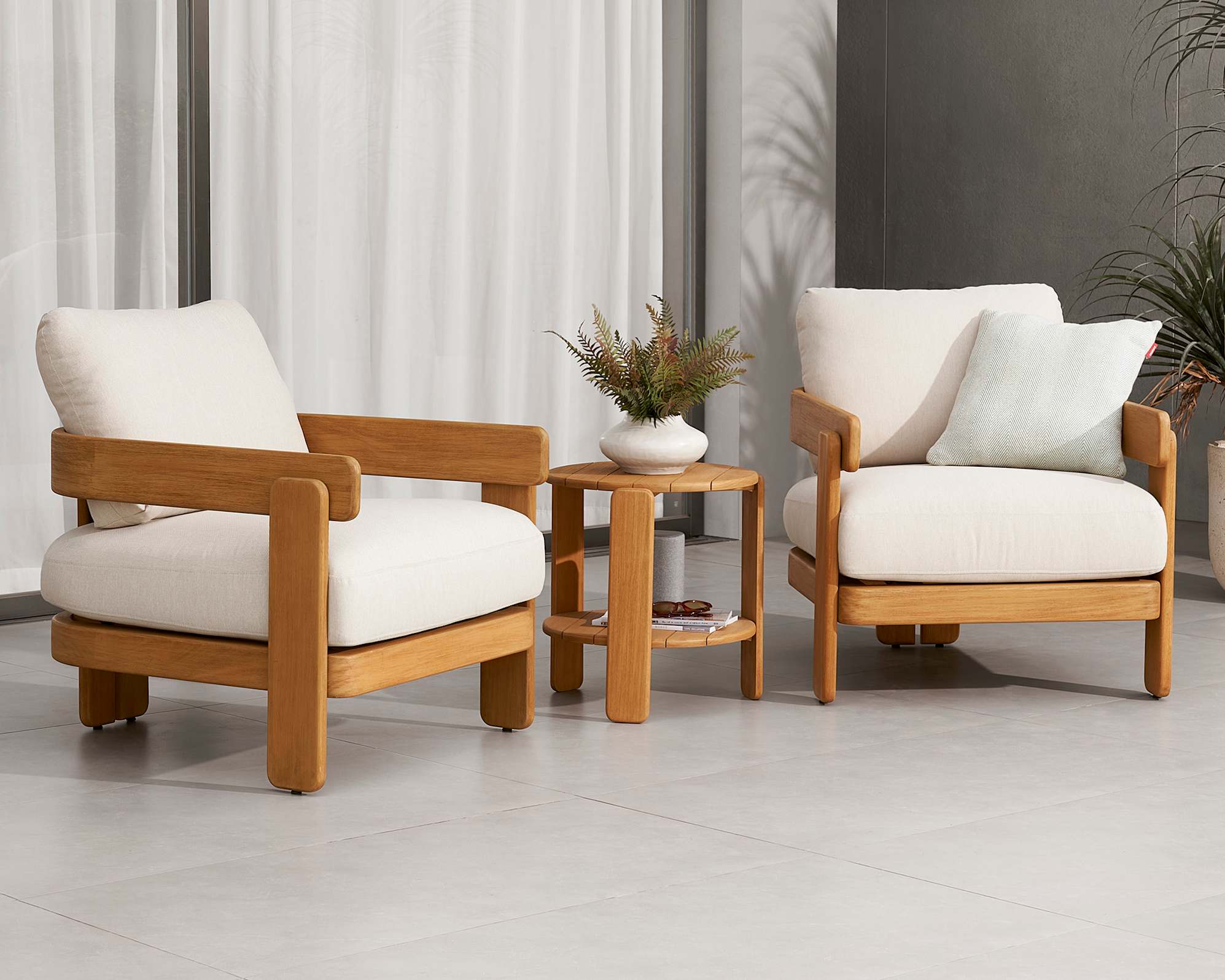 Eden Outdoor 2 Lounge Chairs & Side Table Set 0