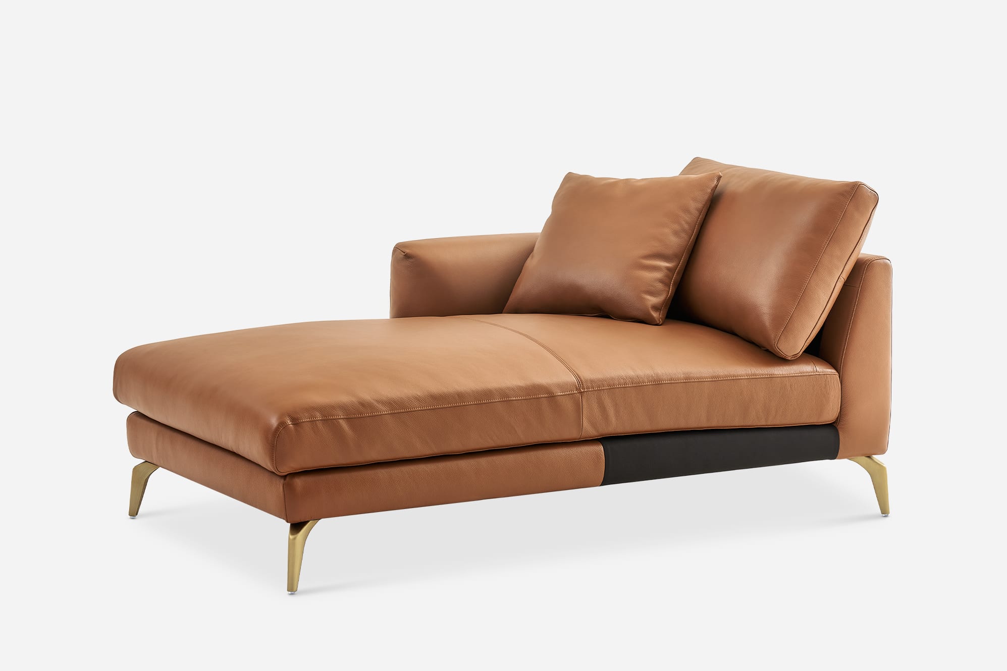 Lena Leather Left Chaise Sofa 7