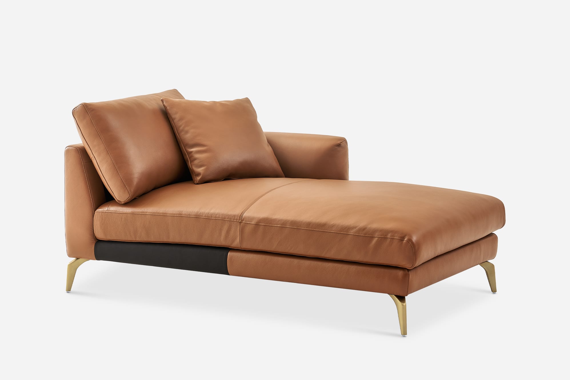 Lena Leather Right Chaise Sofa 7
