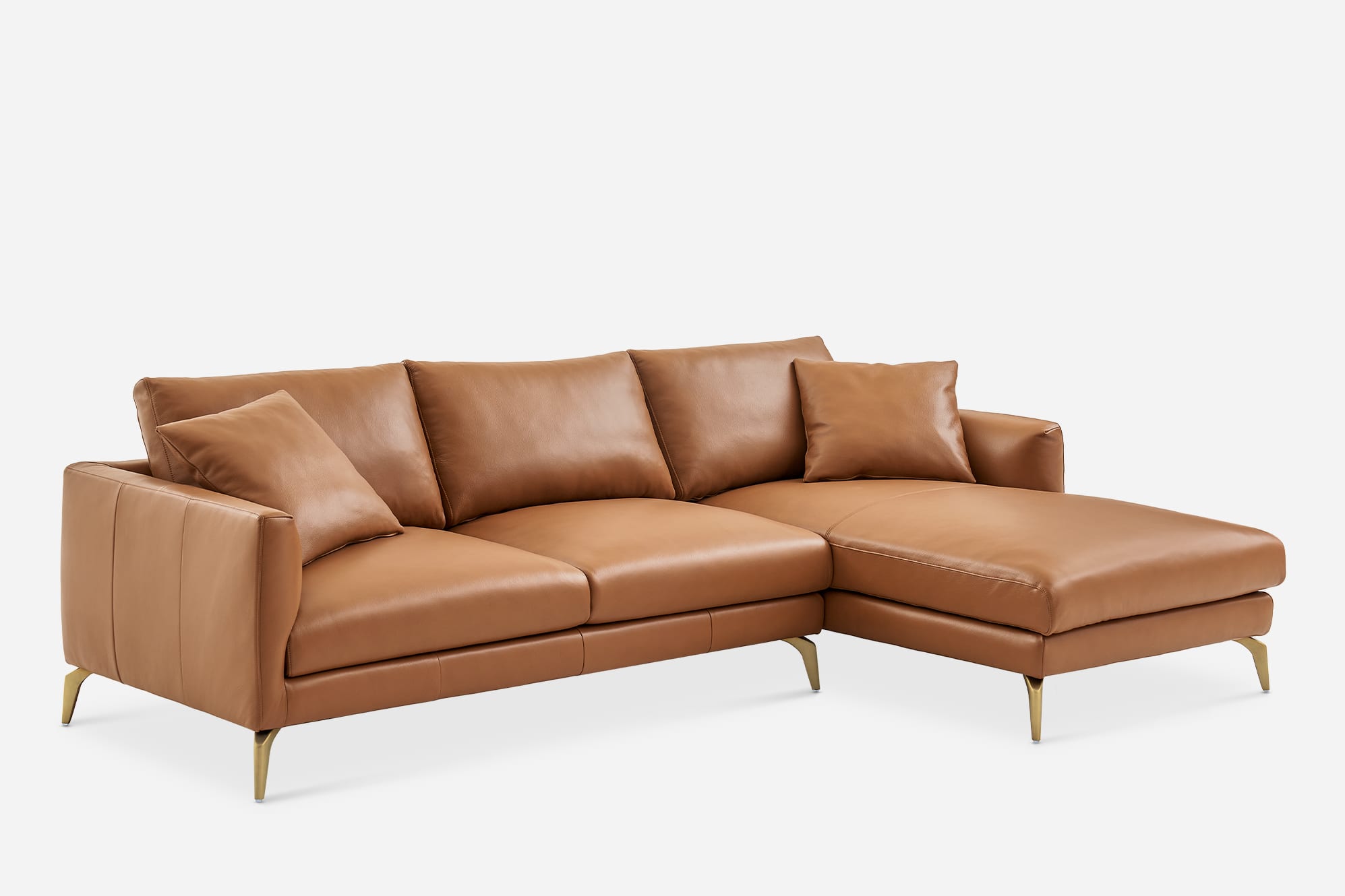 Lena Leather Chaise Sectional Sofa 7