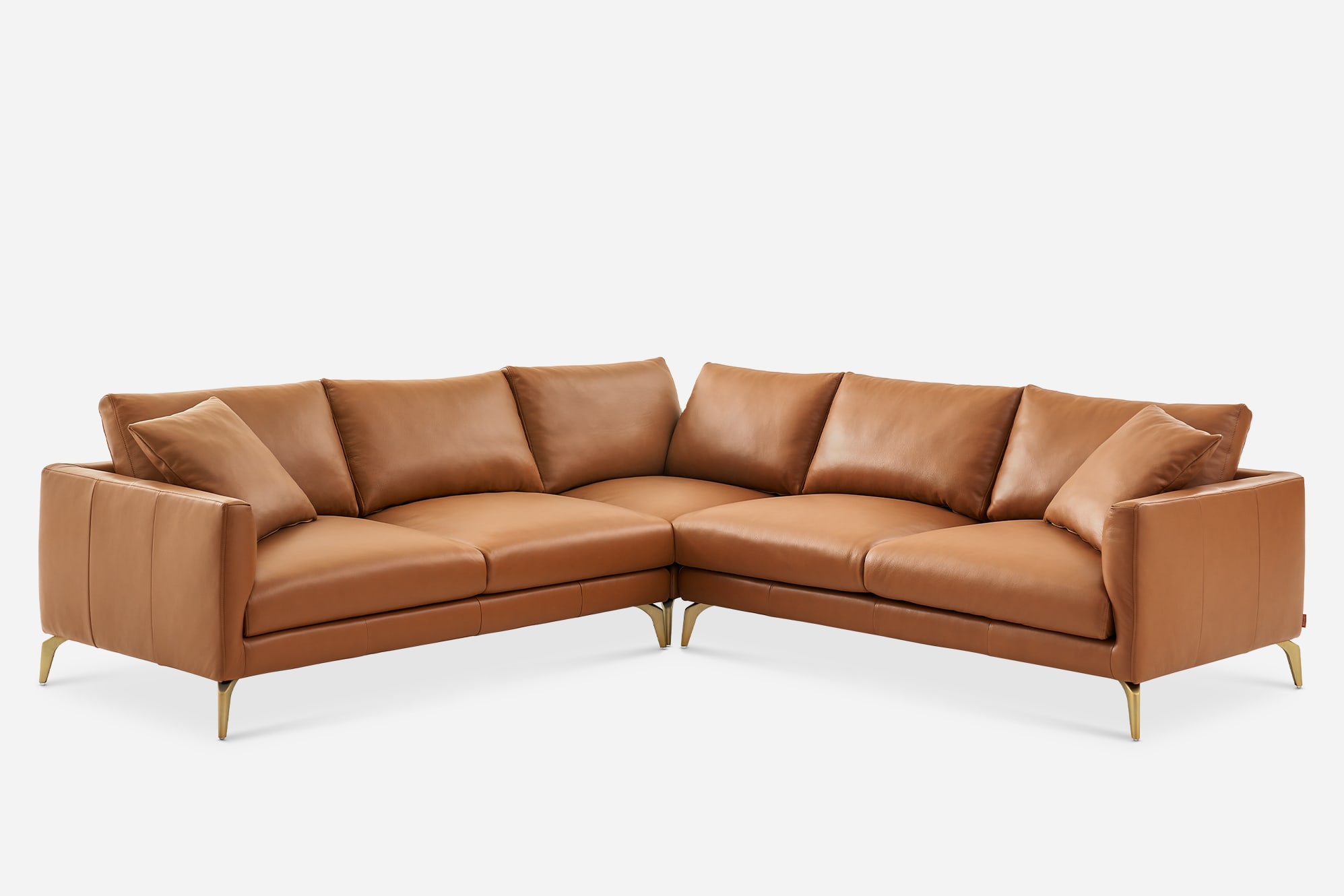 Lena Leather L-Shape Sectional Sofa 1