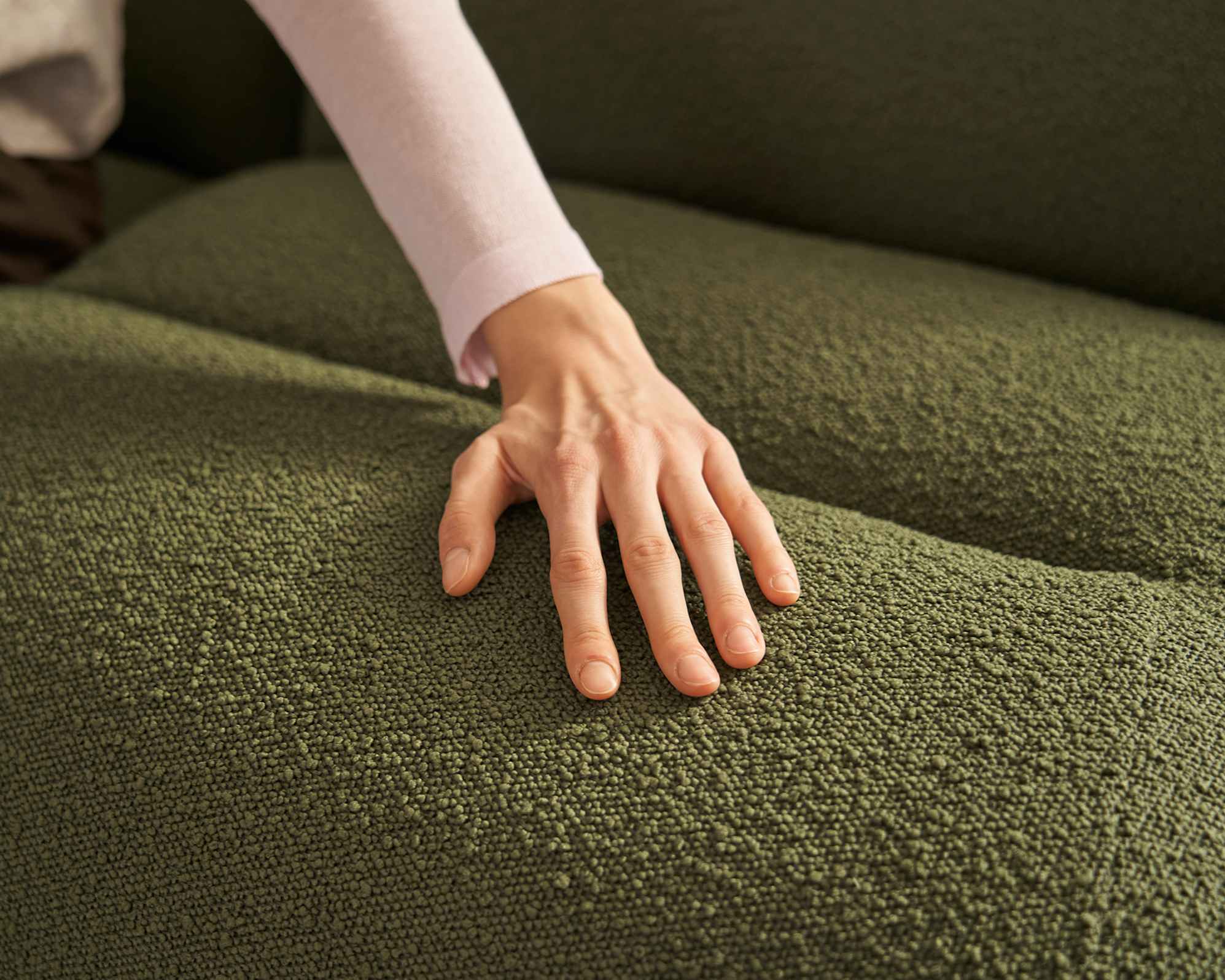 Tovi Performance Boucle 2 Seater Armless Sofa with Ottoman 9