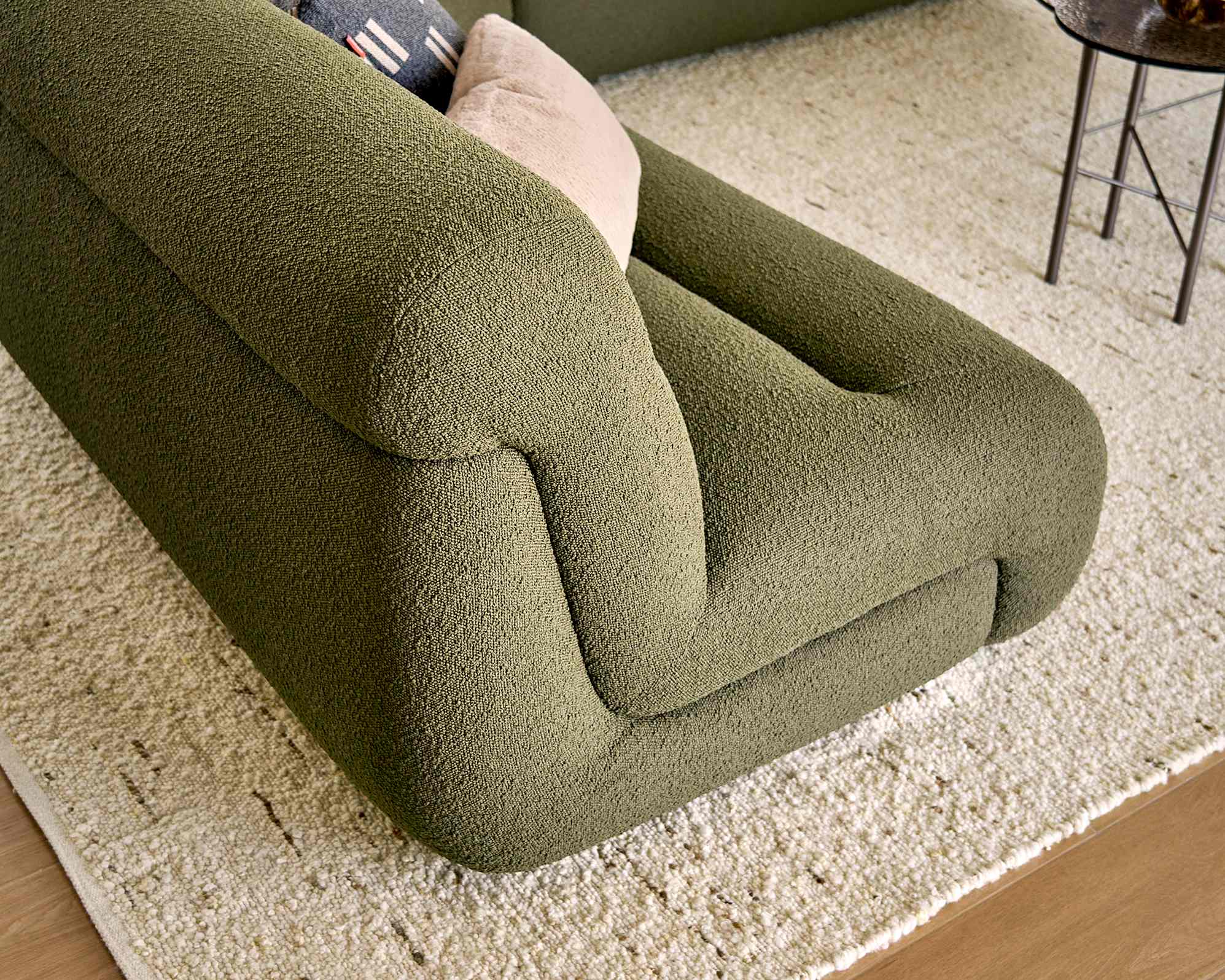 Tovi Performance Boucle 2 Seater Armless Sofa with Ottoman 7