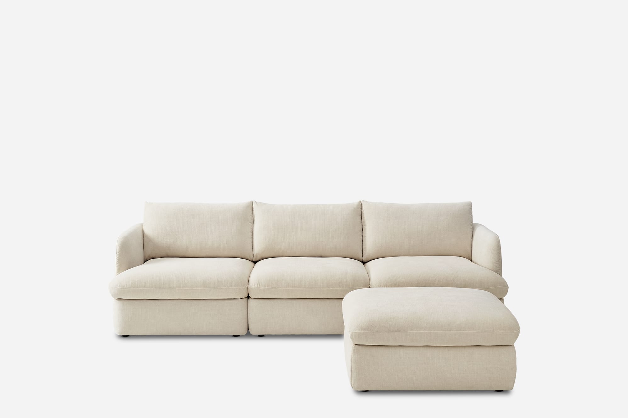 Ollie Storage Extended 3 Seater Sofa with Ottoman 2
