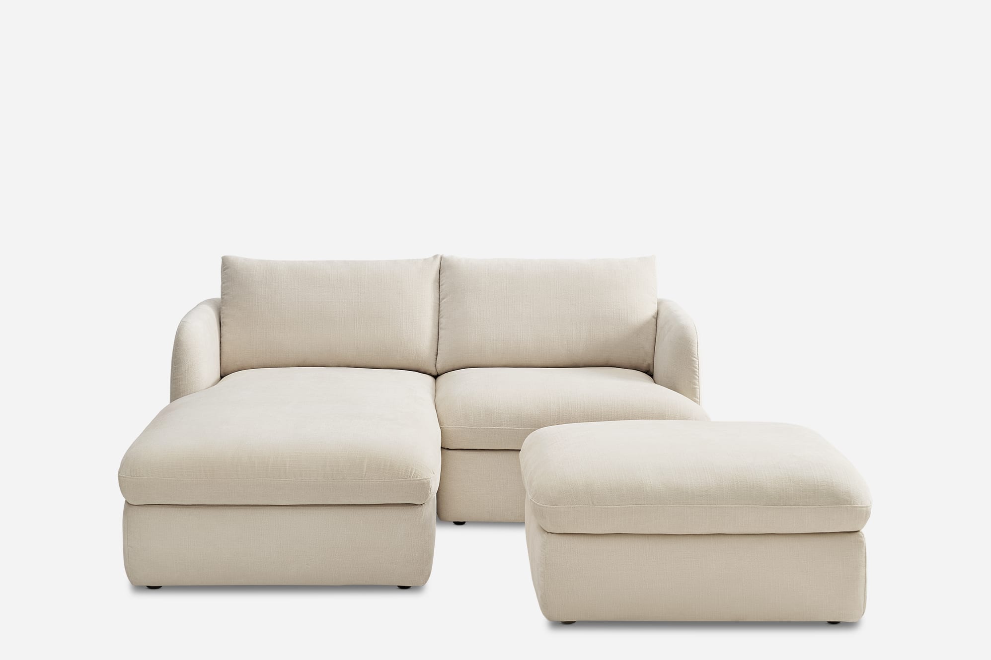 Ollie Storage Small Chaise Sectional Sofa with Ottoman 2