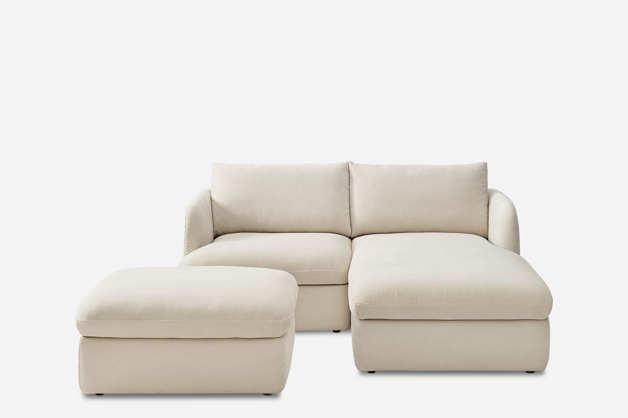 Ollie Storage Small Chaise Sectional Sofa with Ottoman 2