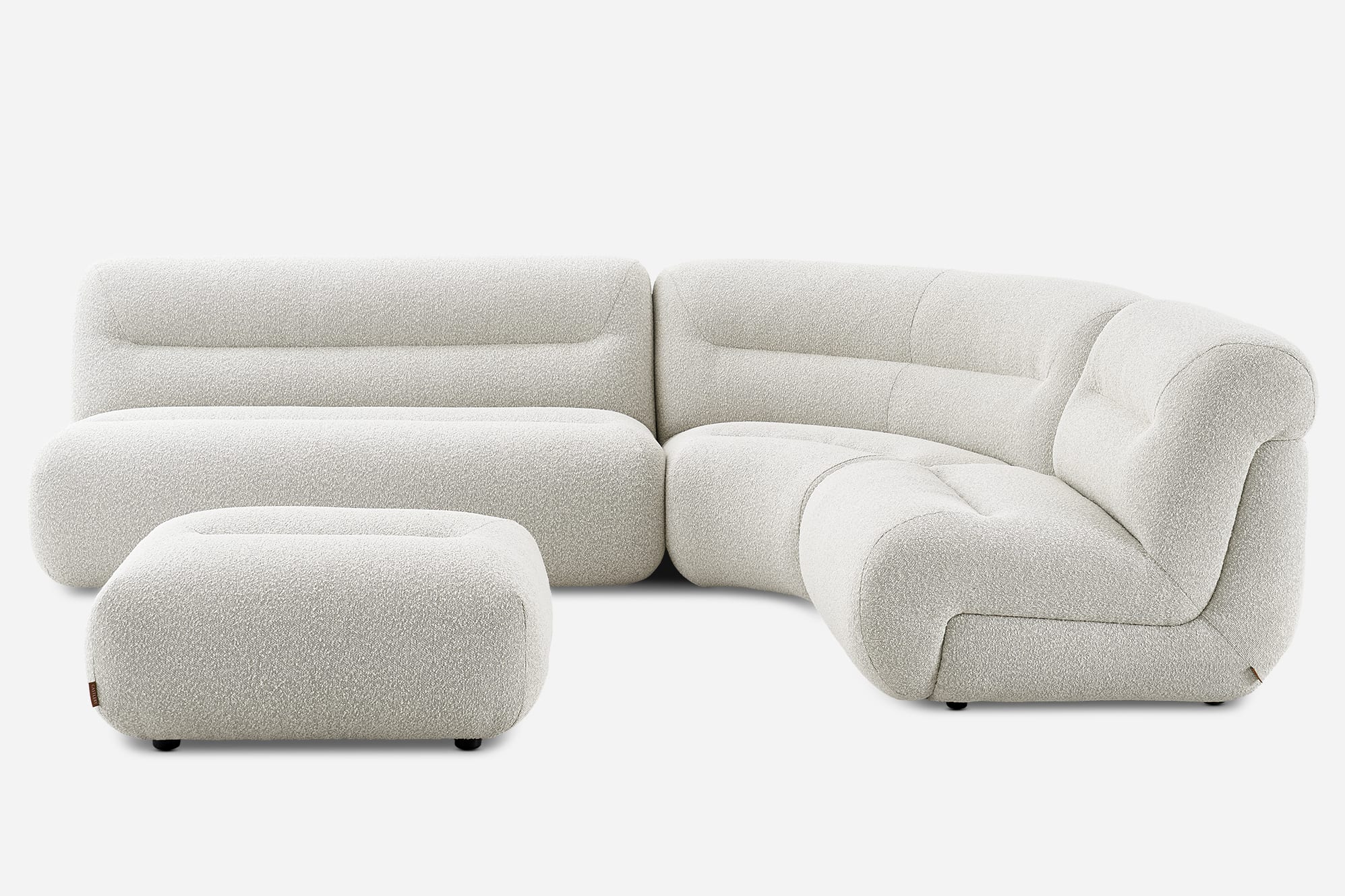 Tovi Performance Boucle 3-Piece Chaise Sectional Sofa with Ottoman 2