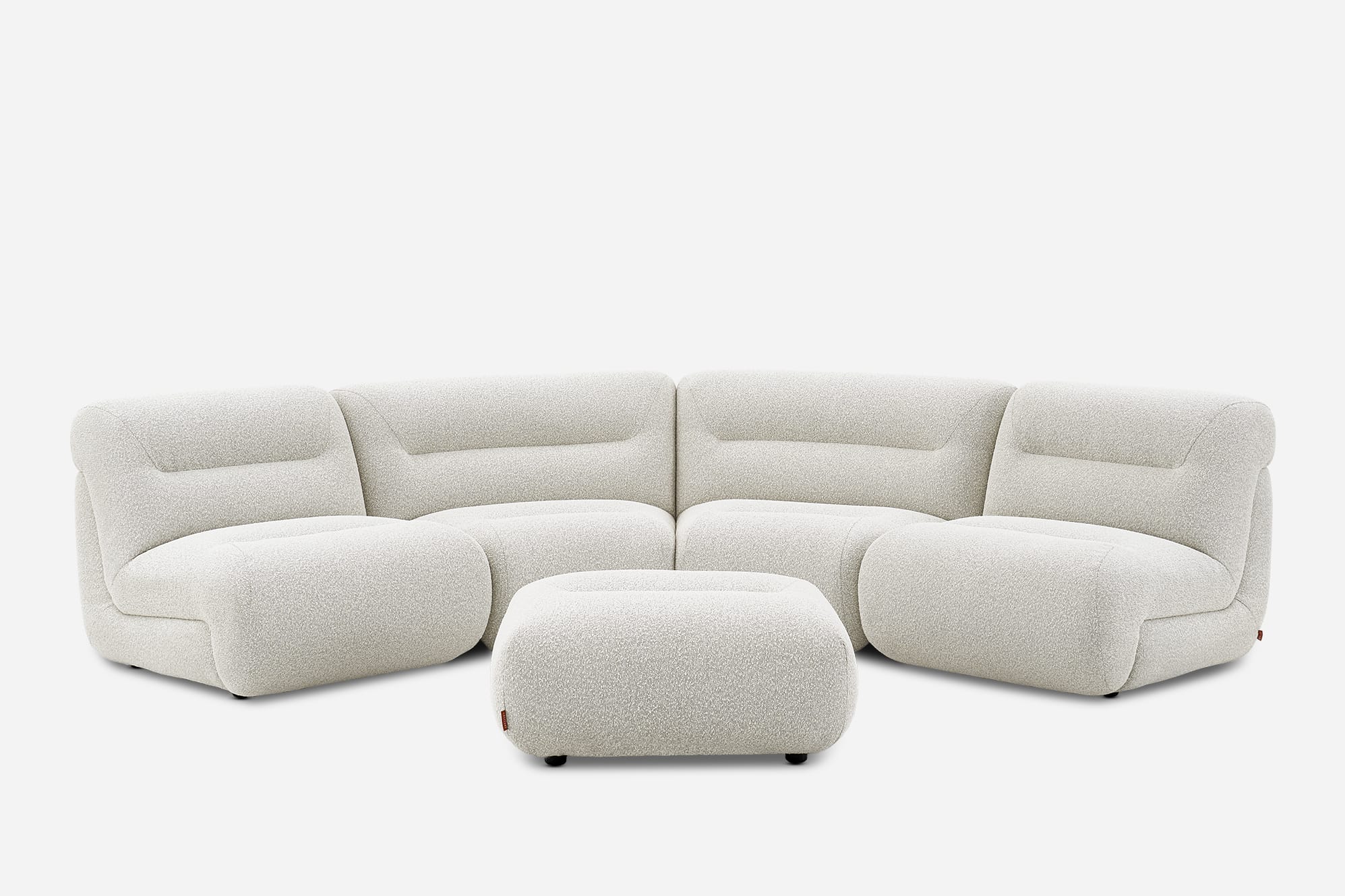 Tovi Performance Boucle 4-Piece Sectional Sofa with Ottoman 2