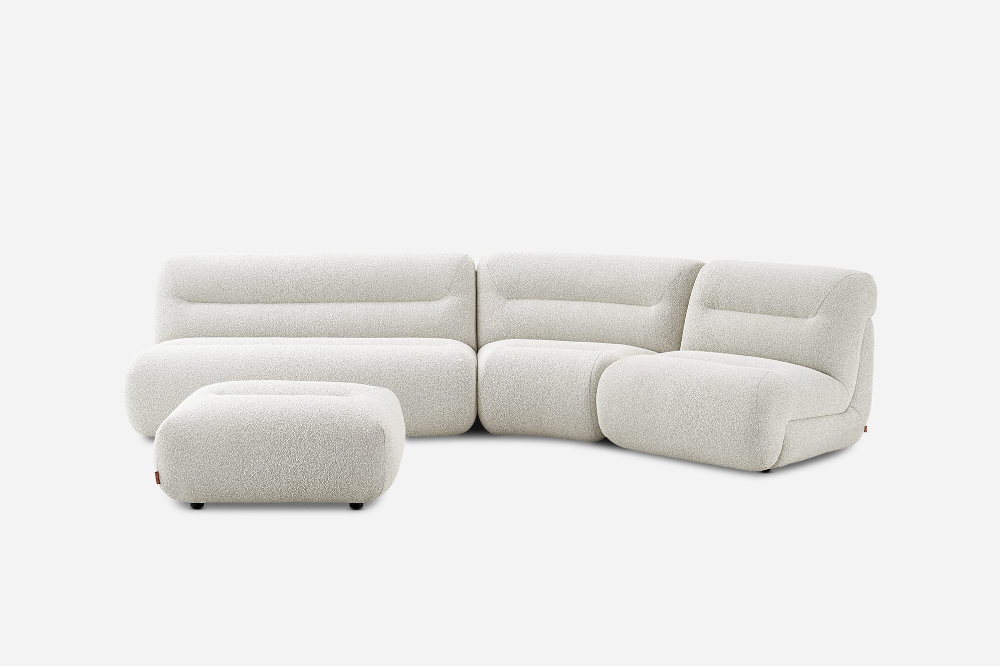 Tovi Performance Boucle Angled Chaise Sectional Sofa with Ottoman 2