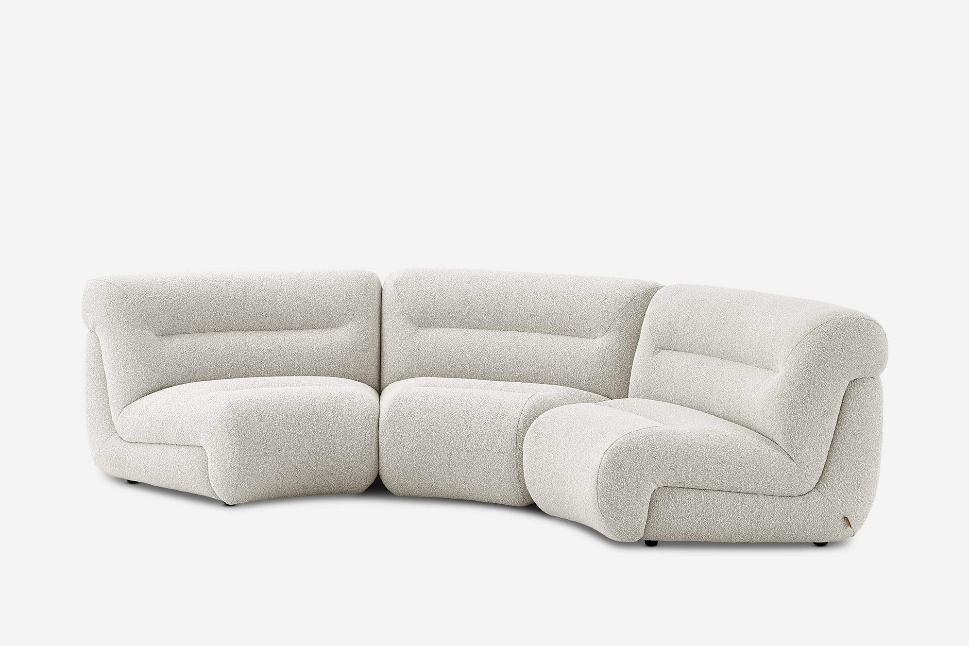 Tovi Performance Boucle Curve 3 Seater Sofa 10