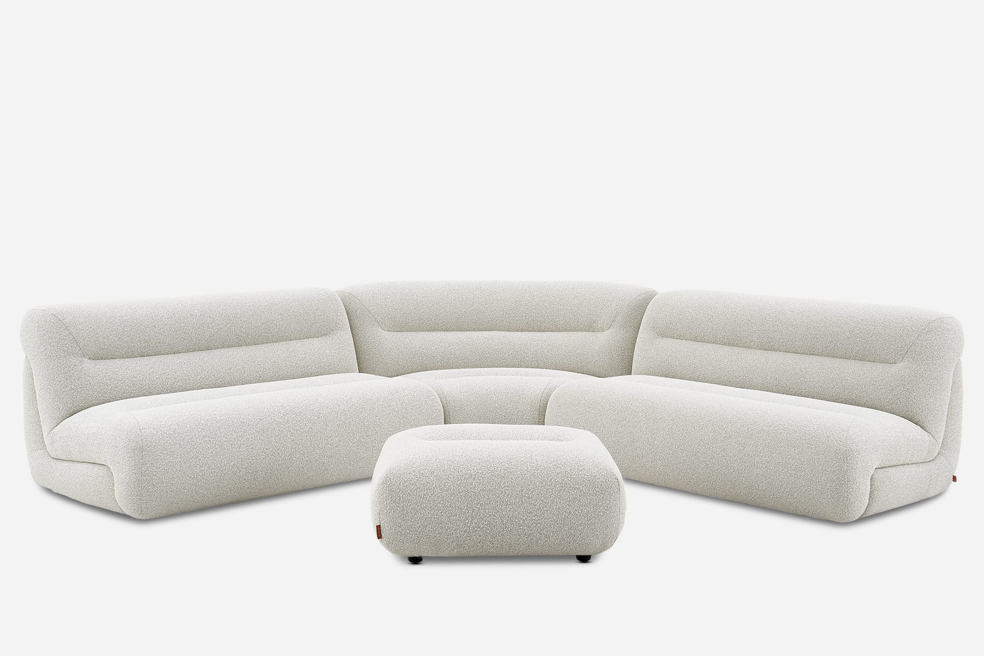 Tovi Performance Boucle L-Shape Sectional Sofa with Ottoman 2
