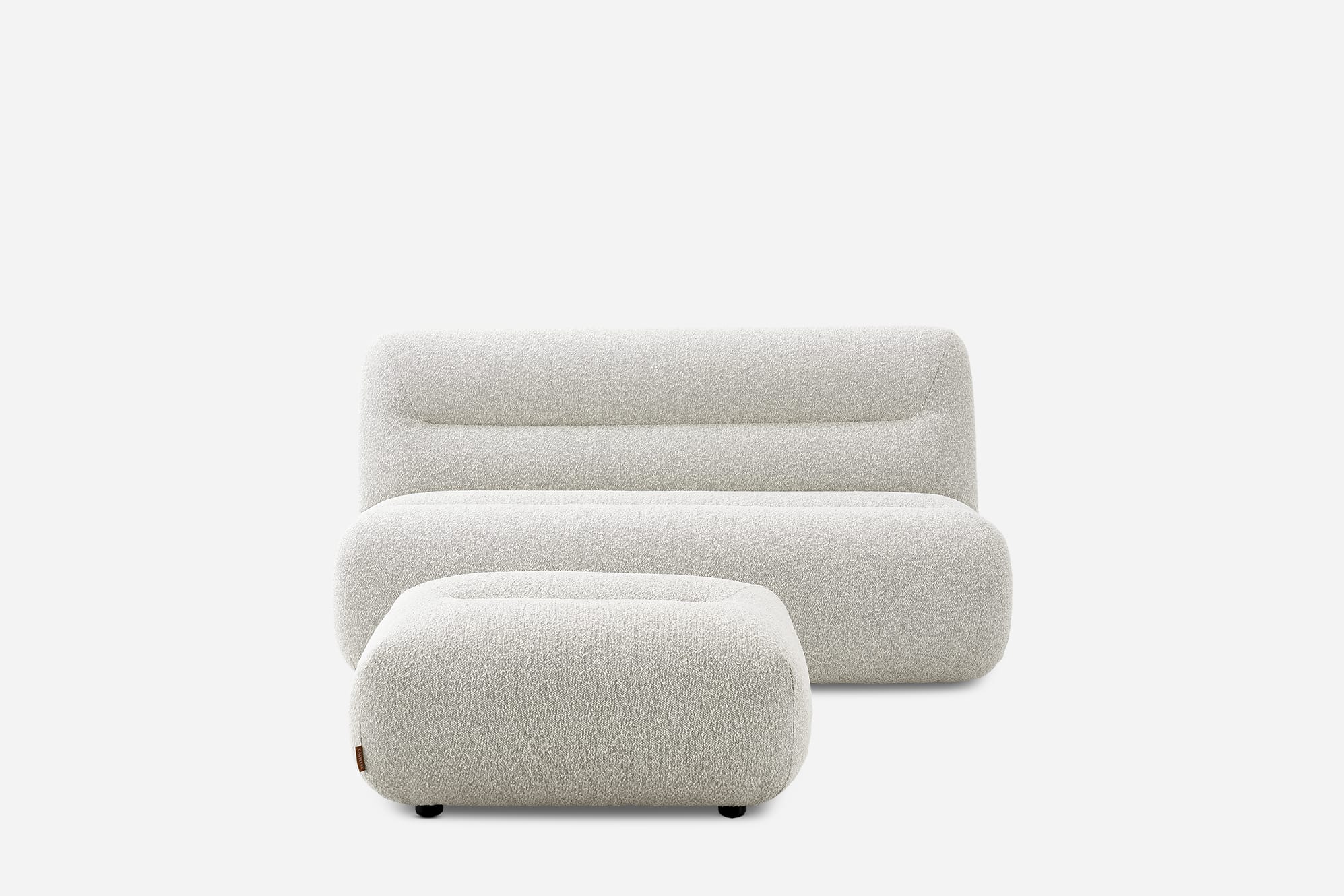 Tovi Performance Boucle 2 Seater Armless Sofa with Ottoman 2