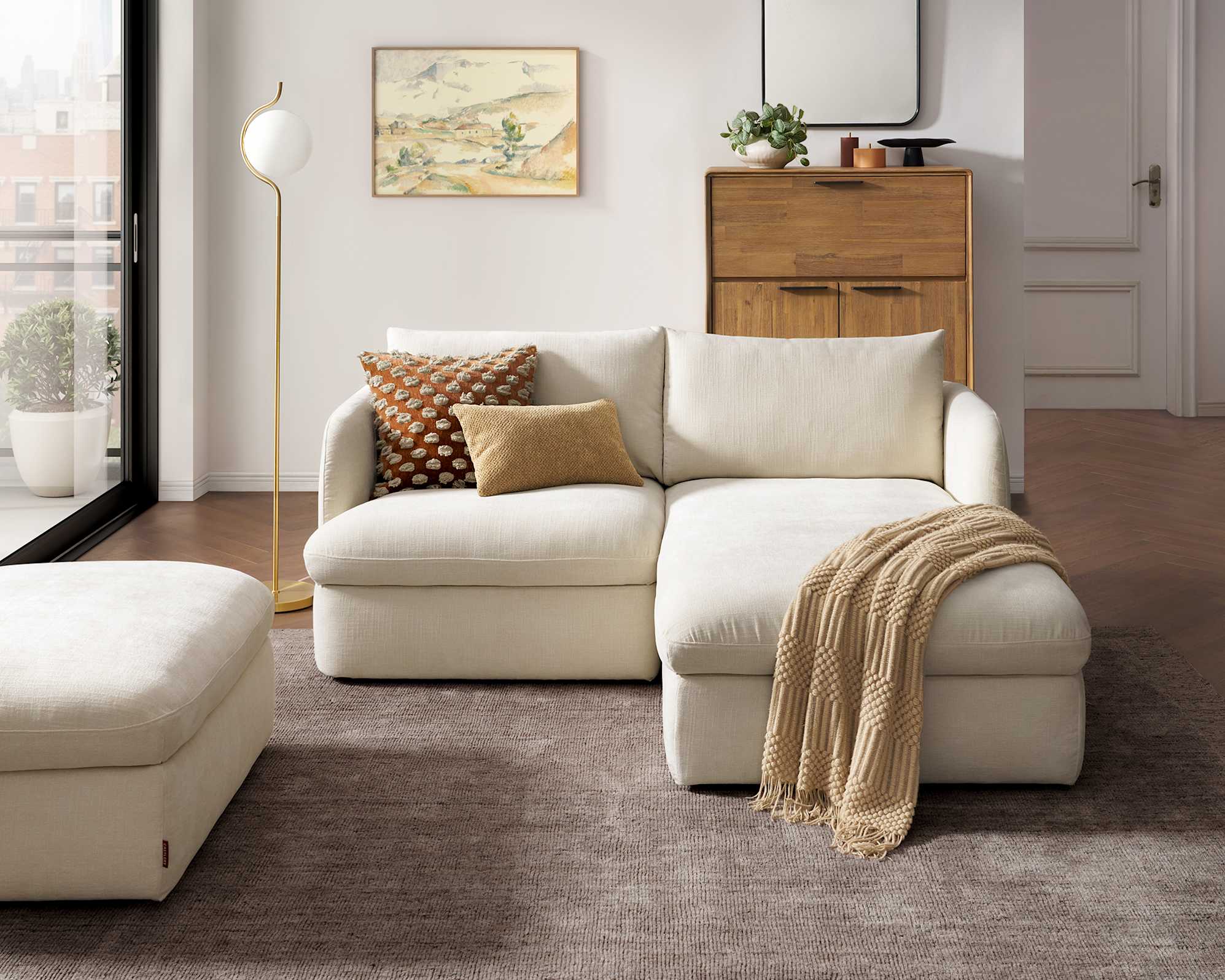 Ollie Storage Small Chaise Sectional Sofa 4