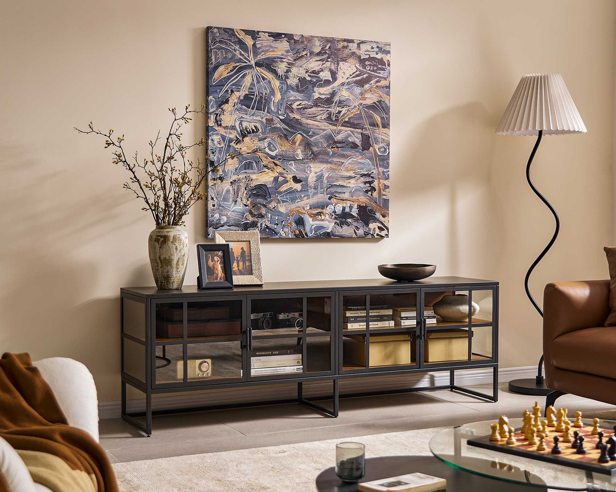 Panes Glass TV Console 0