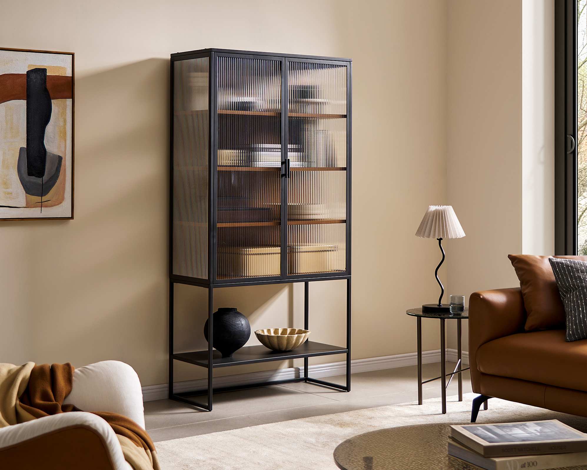 Panes Glass Tall Cabinet 0