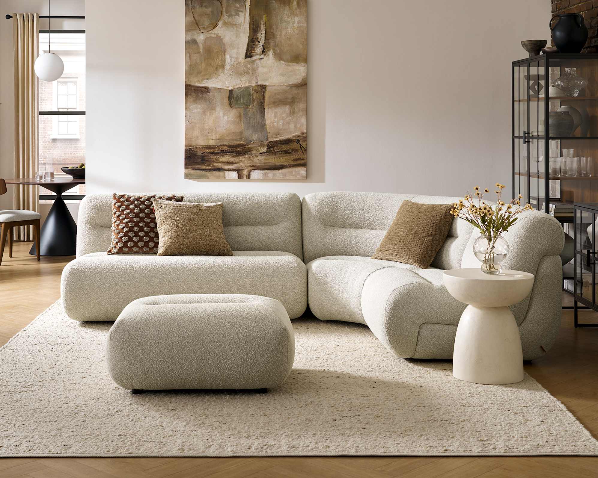 Tovi Performance Boucle 3-Piece Chaise Sectional Sofa 3