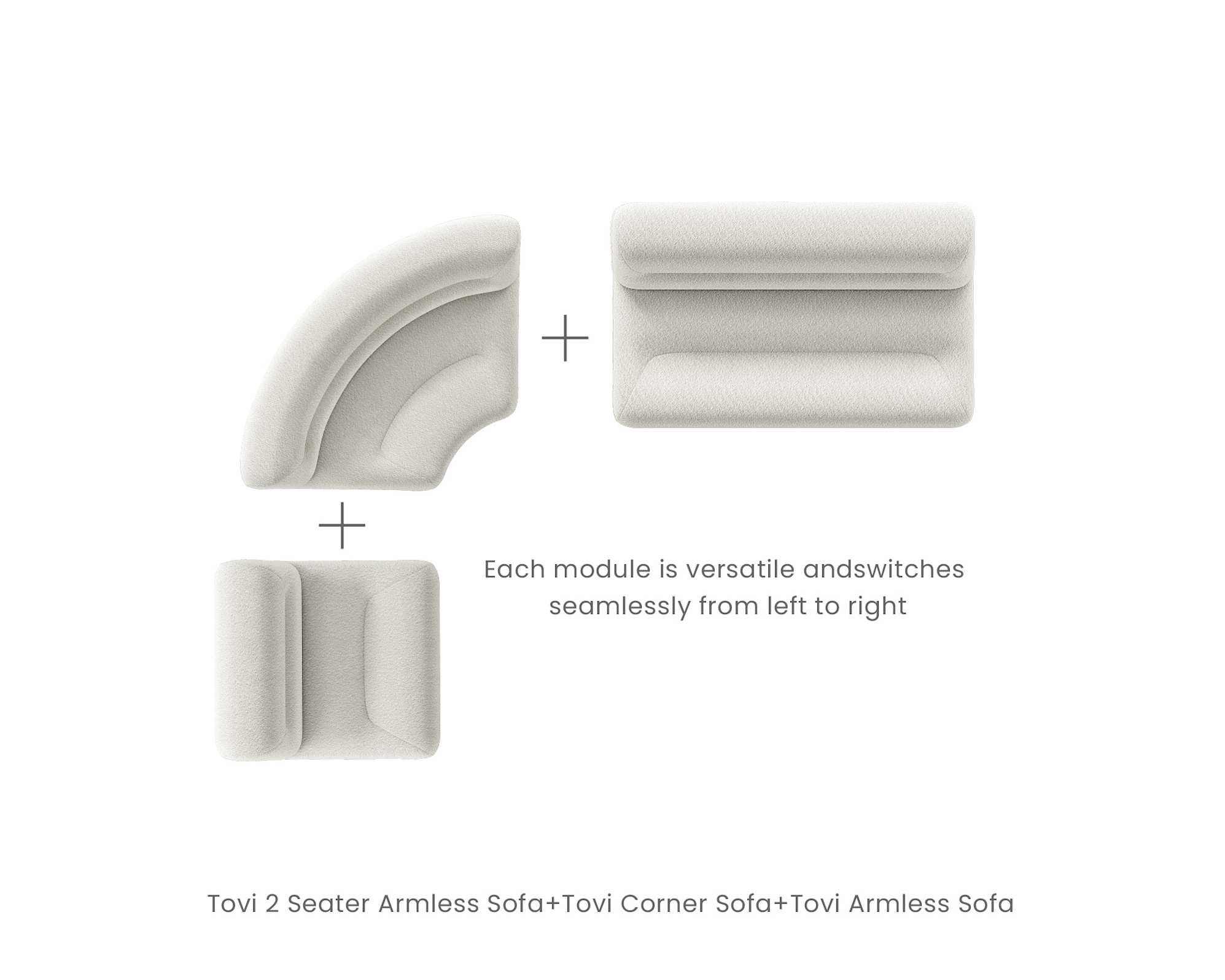 Tovi Performance Boucle 3-Piece Chaise Sectional Sofa 8