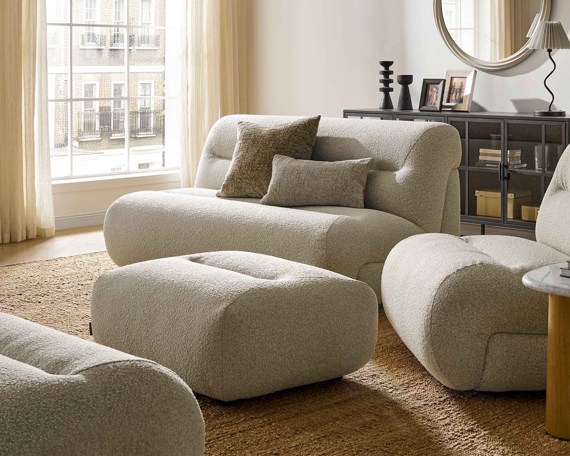 Tovi Performance Boucle L-Shape Sectional Sofa 4