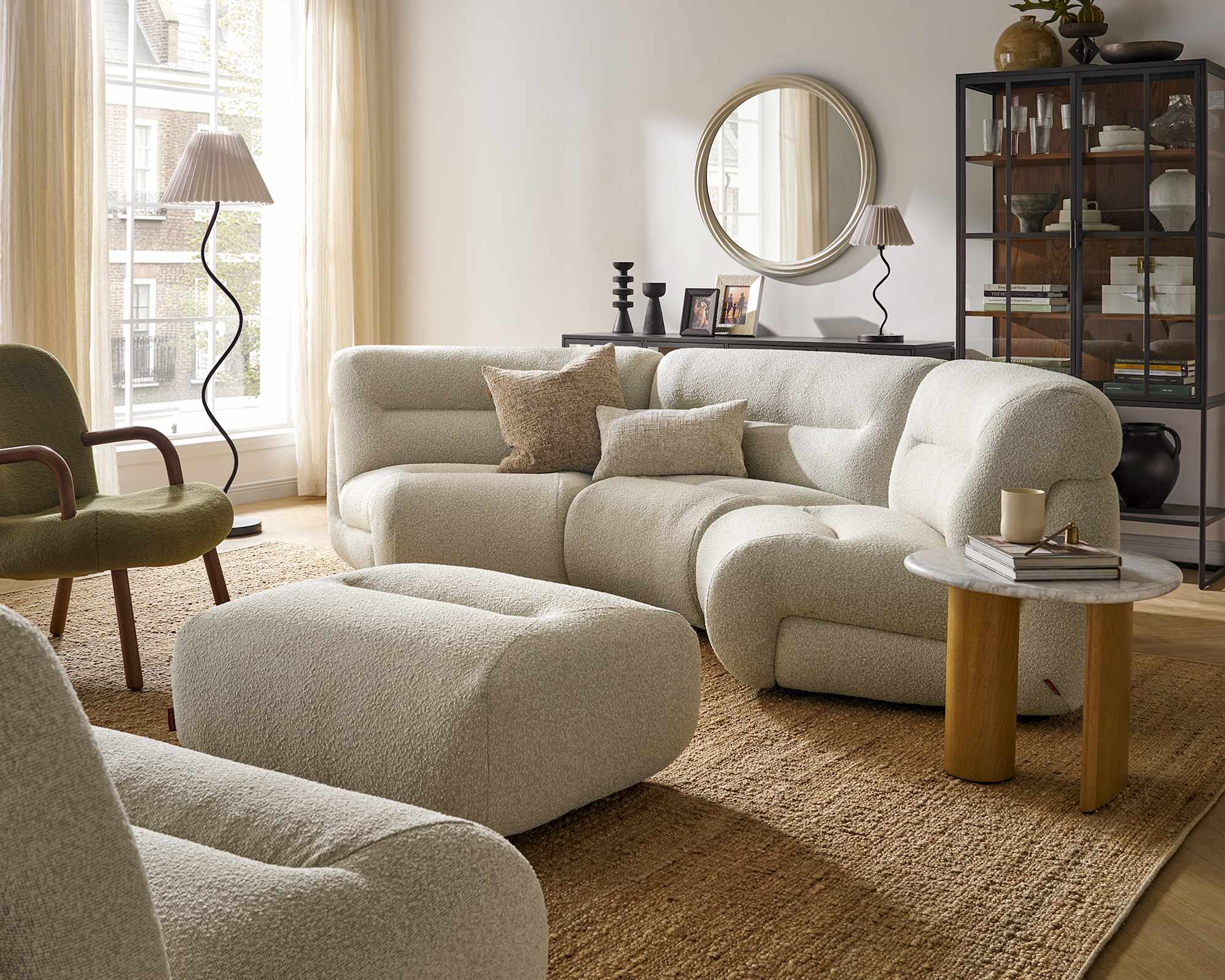 Tovi Performance Boucle Curve 3 Seater Sofa 3
