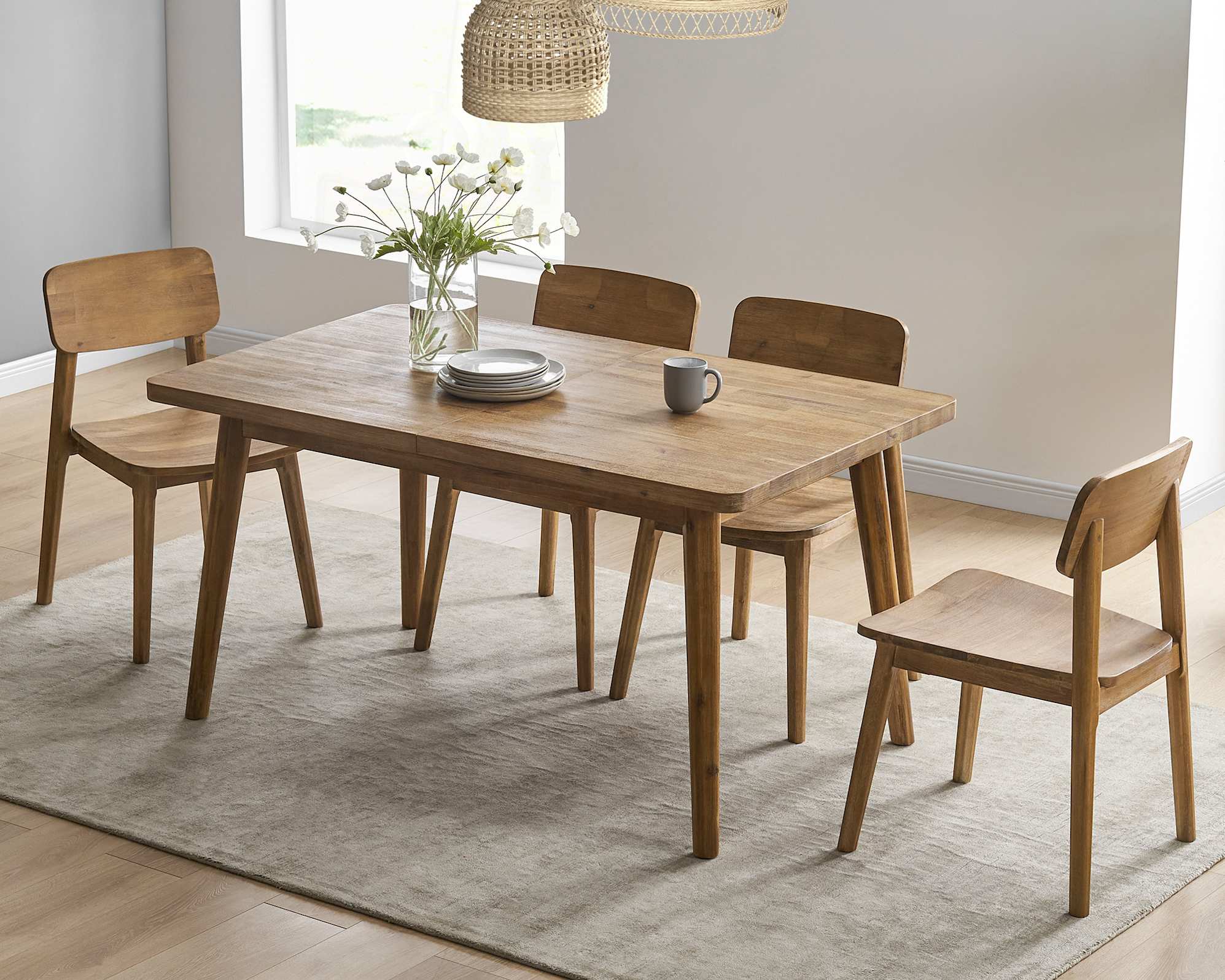 Seb Extendable Dining Set for 4-6 3