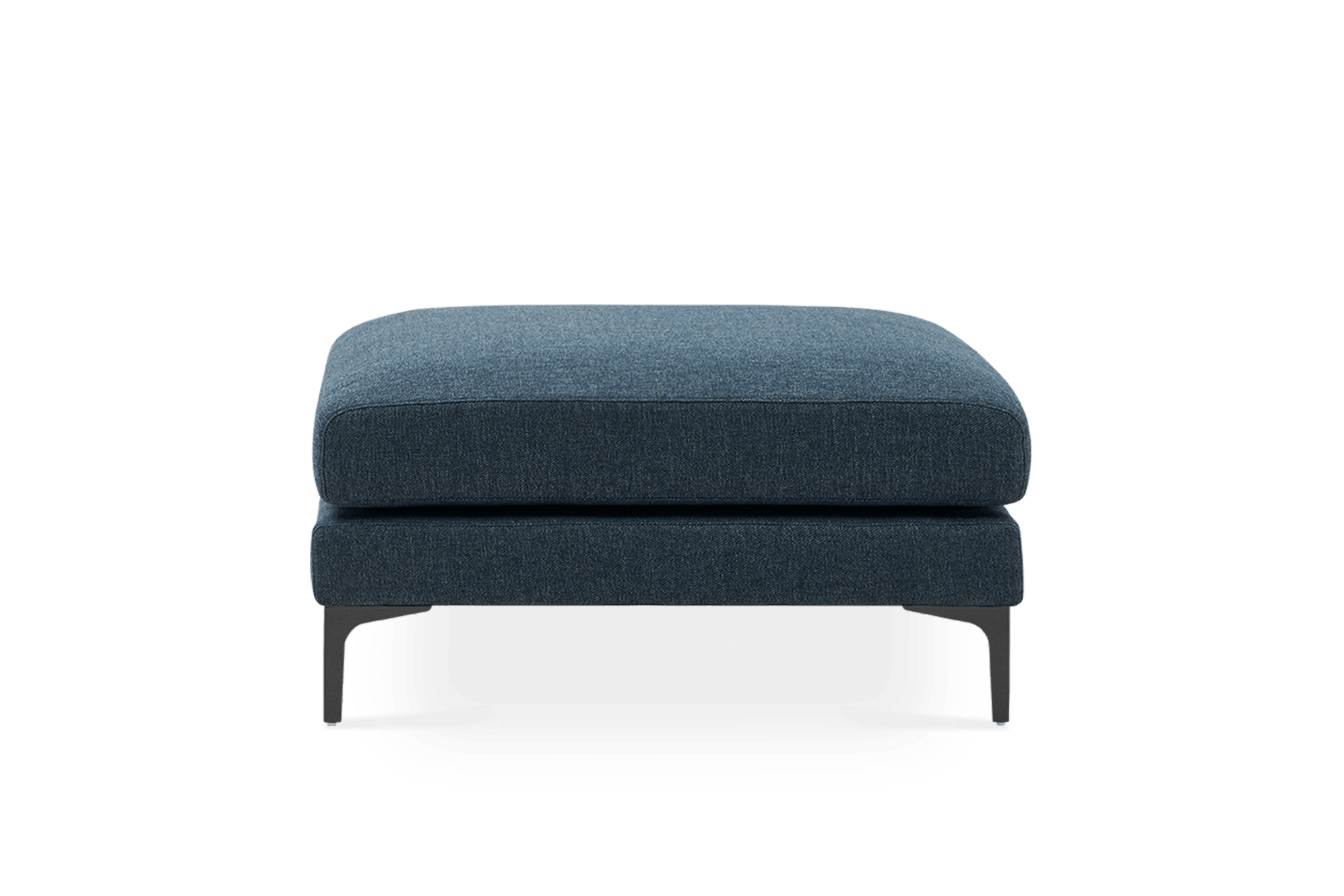 Adams Ottoman Indigo Blue, Black Leg