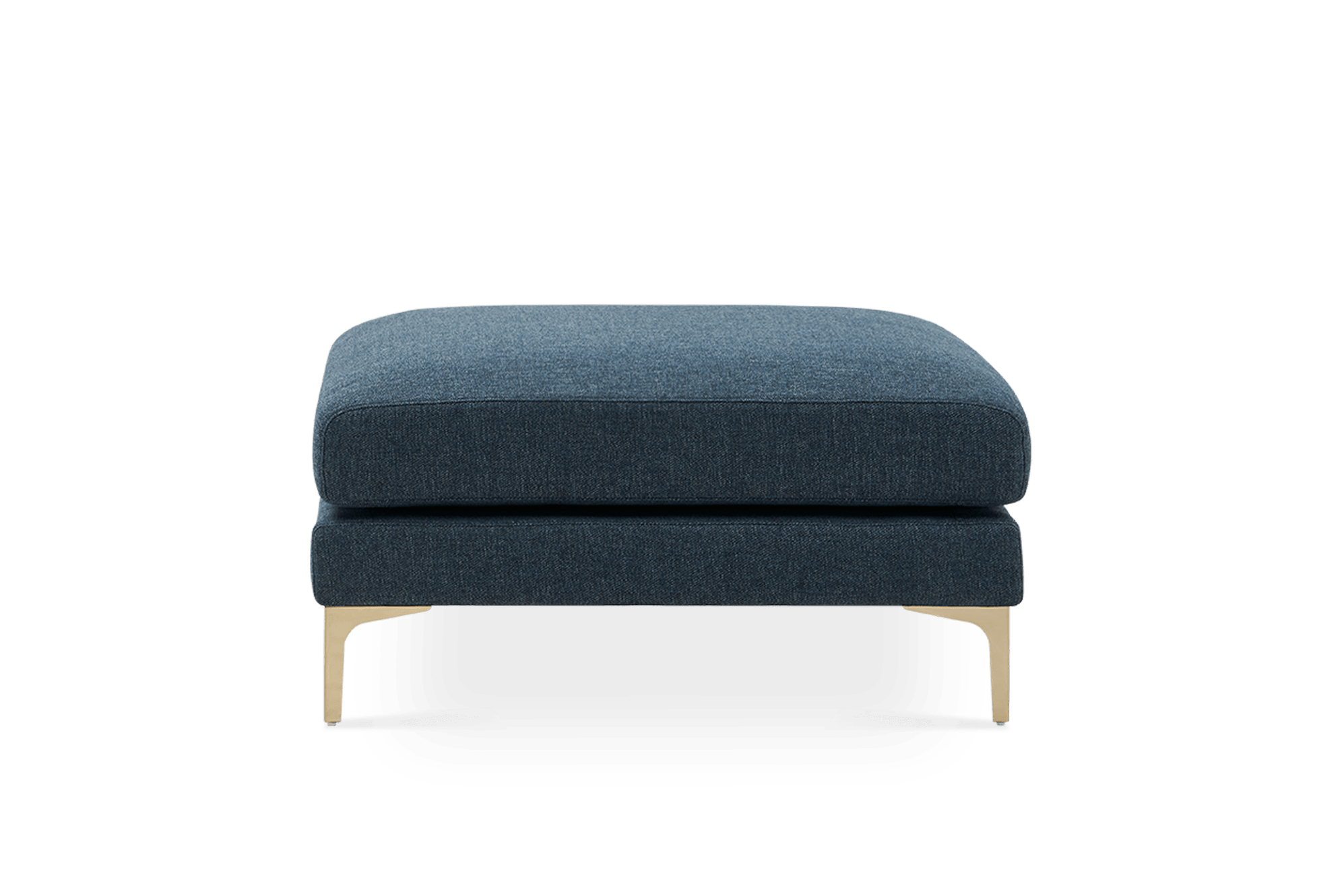 Adams Ottoman Indigo Blue, Brass Leg