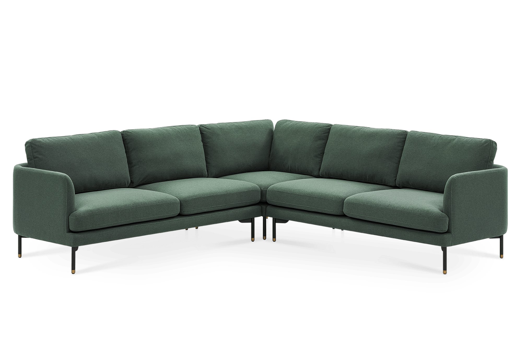 Pebble L-Shape Sectional Sofa, Forest Green