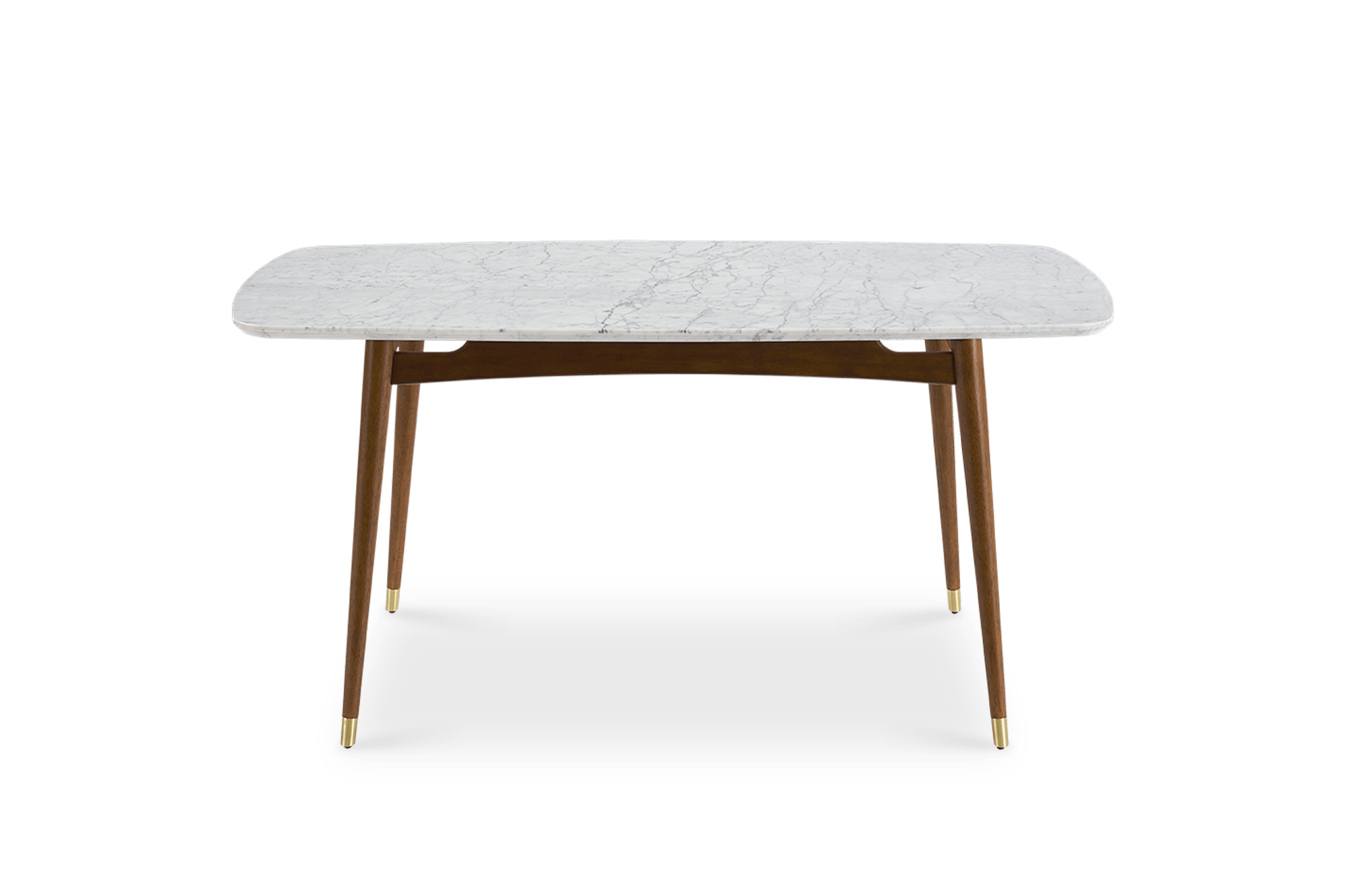 Kelsey Marble Dining Table 160cm, Walnut Stain