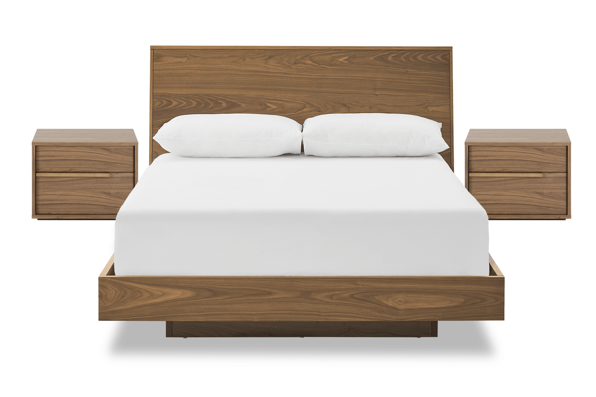 Joseph Bed Walnut with 2 Bedside Tables 1