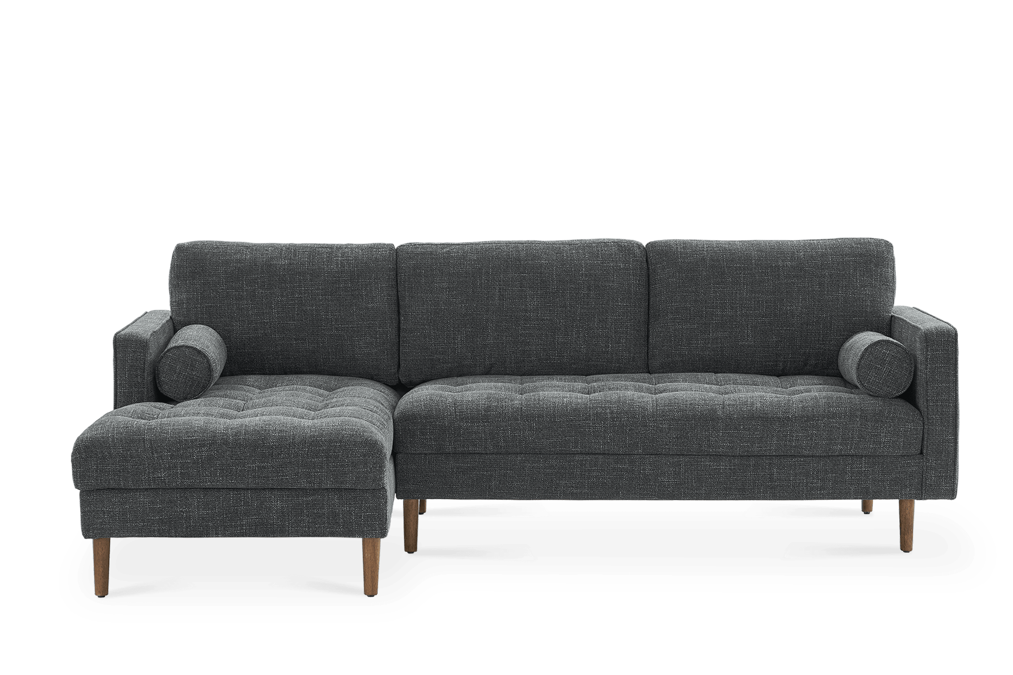 Madison Chaise Sectional Sofa Left Facing, Granite