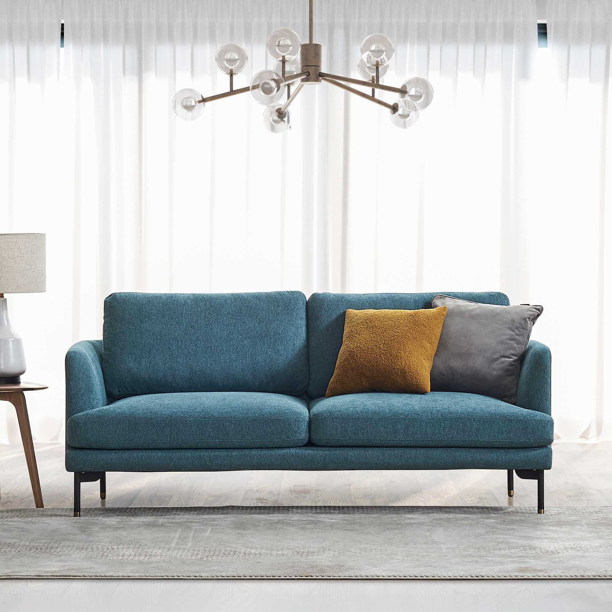 Pebble 2 Seater Sofa, Ocean Blue lifestyle