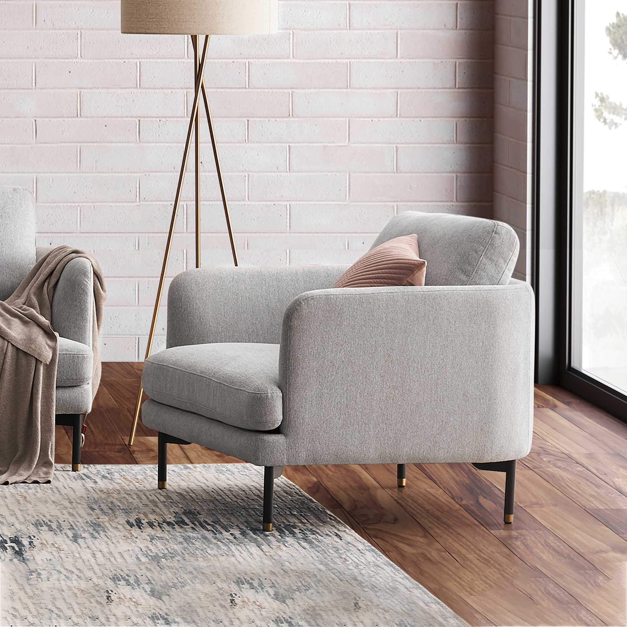 Pebble Armchair, Ivory White lifestyle