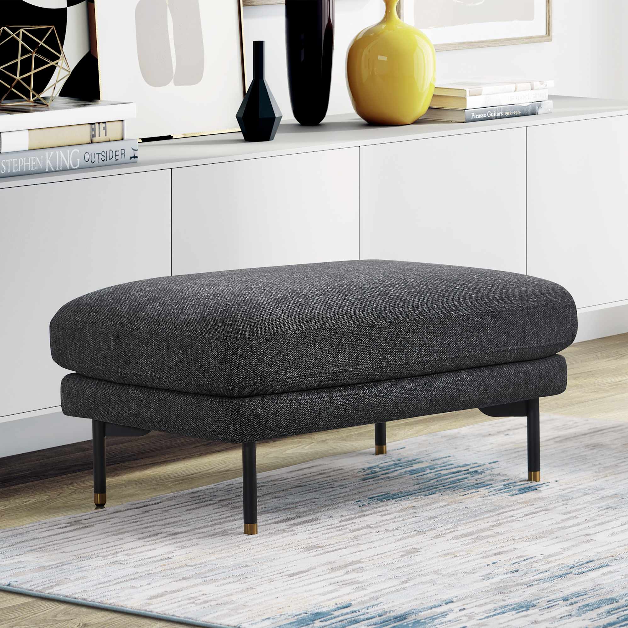 Pebble Ottoman, Shadow Gray lifestyle