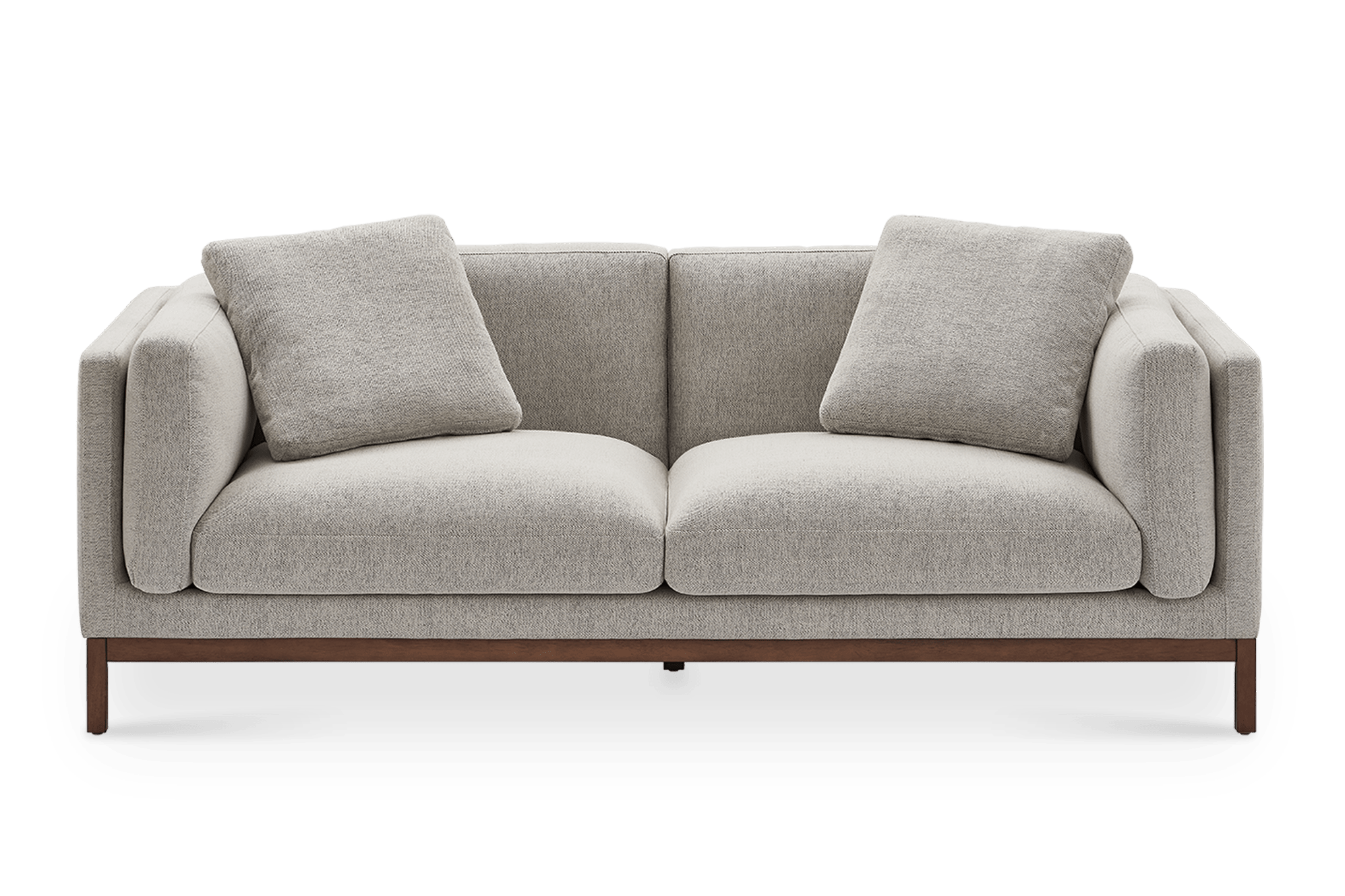 Owen 3 Seater Sofa, Pearl Beige (Walnut Stain)