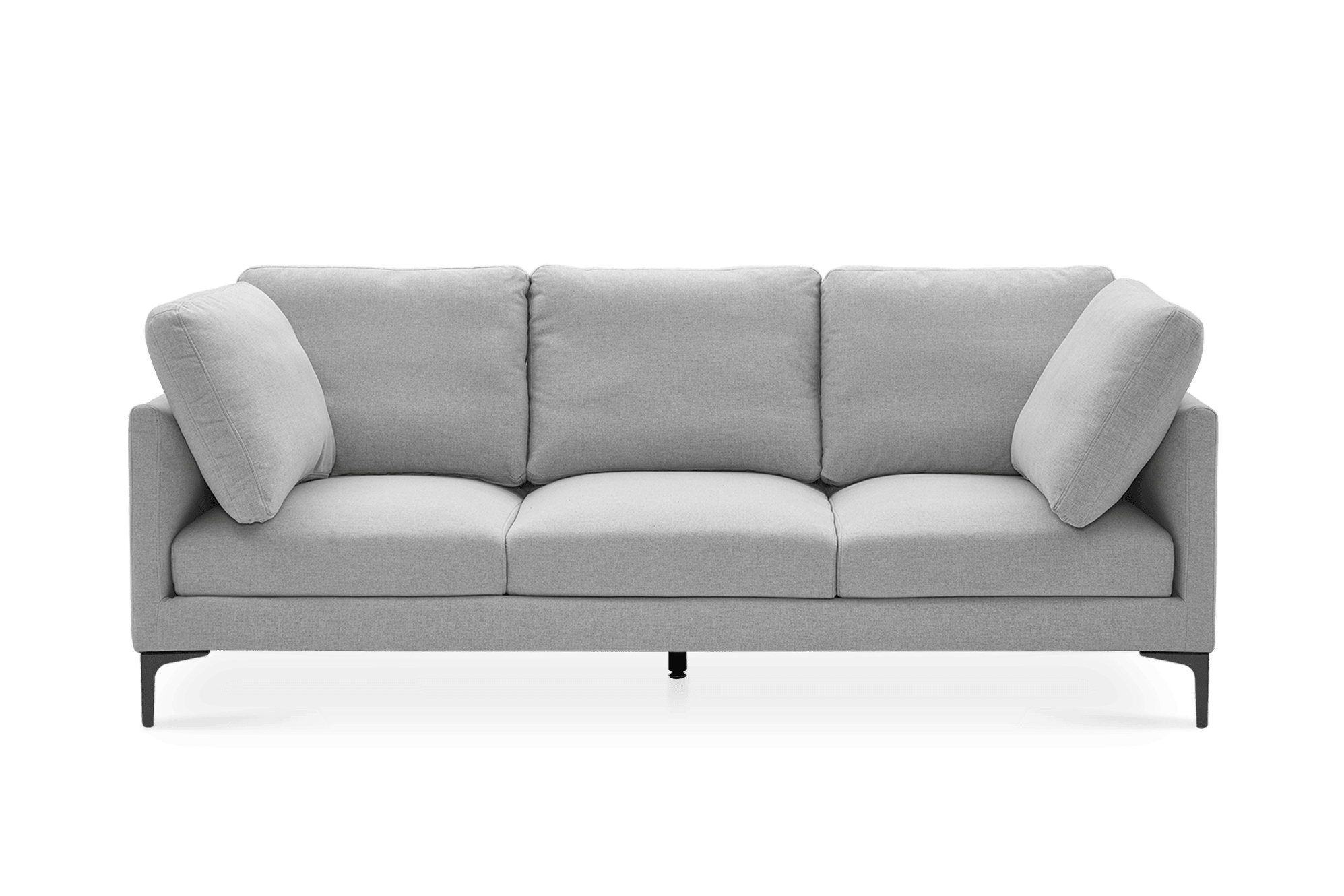 Adams 3 Seater Sofa Dove Grey, Black Leg