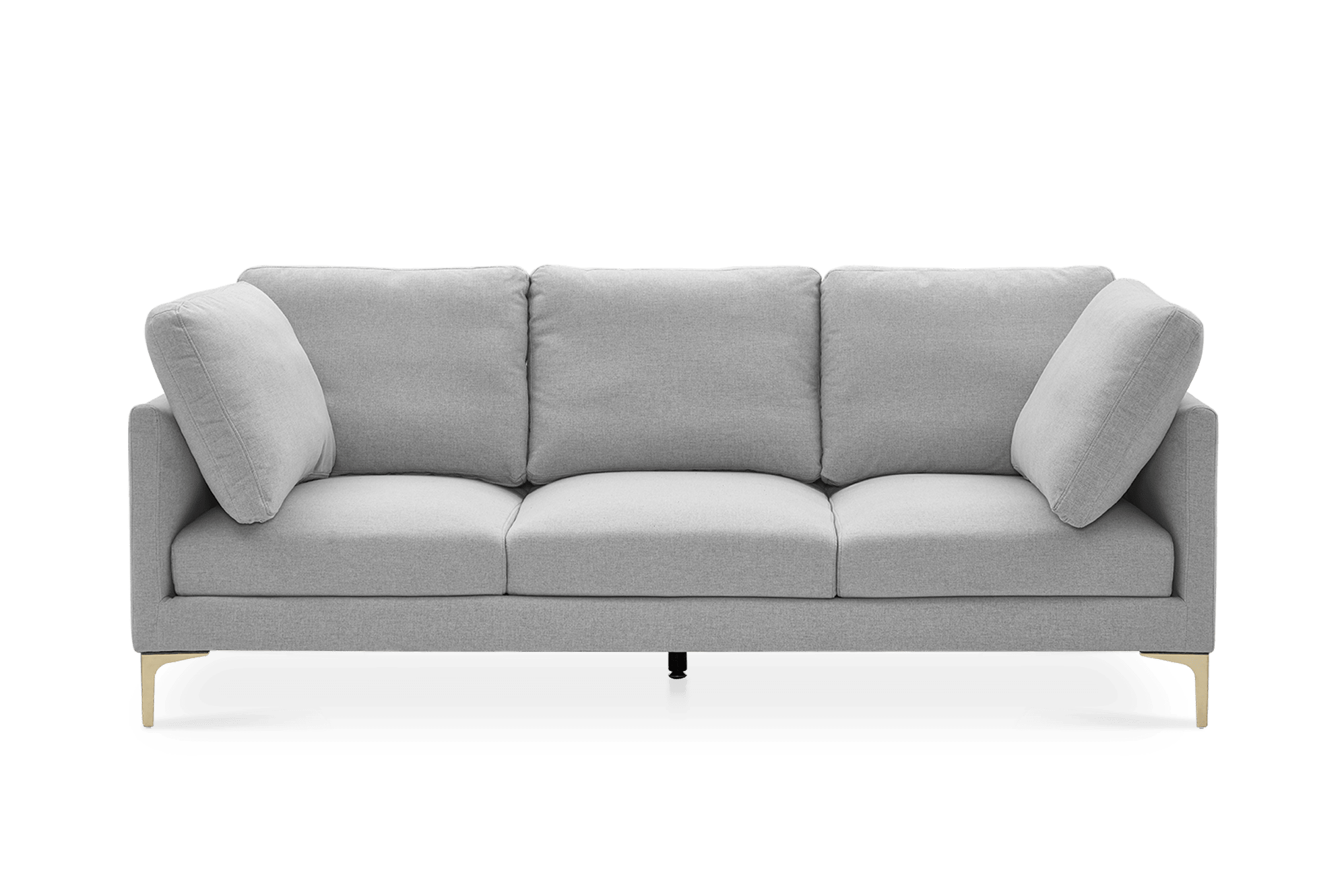 Adams 3 Seater Sofa Dove Grey, Brass Leg