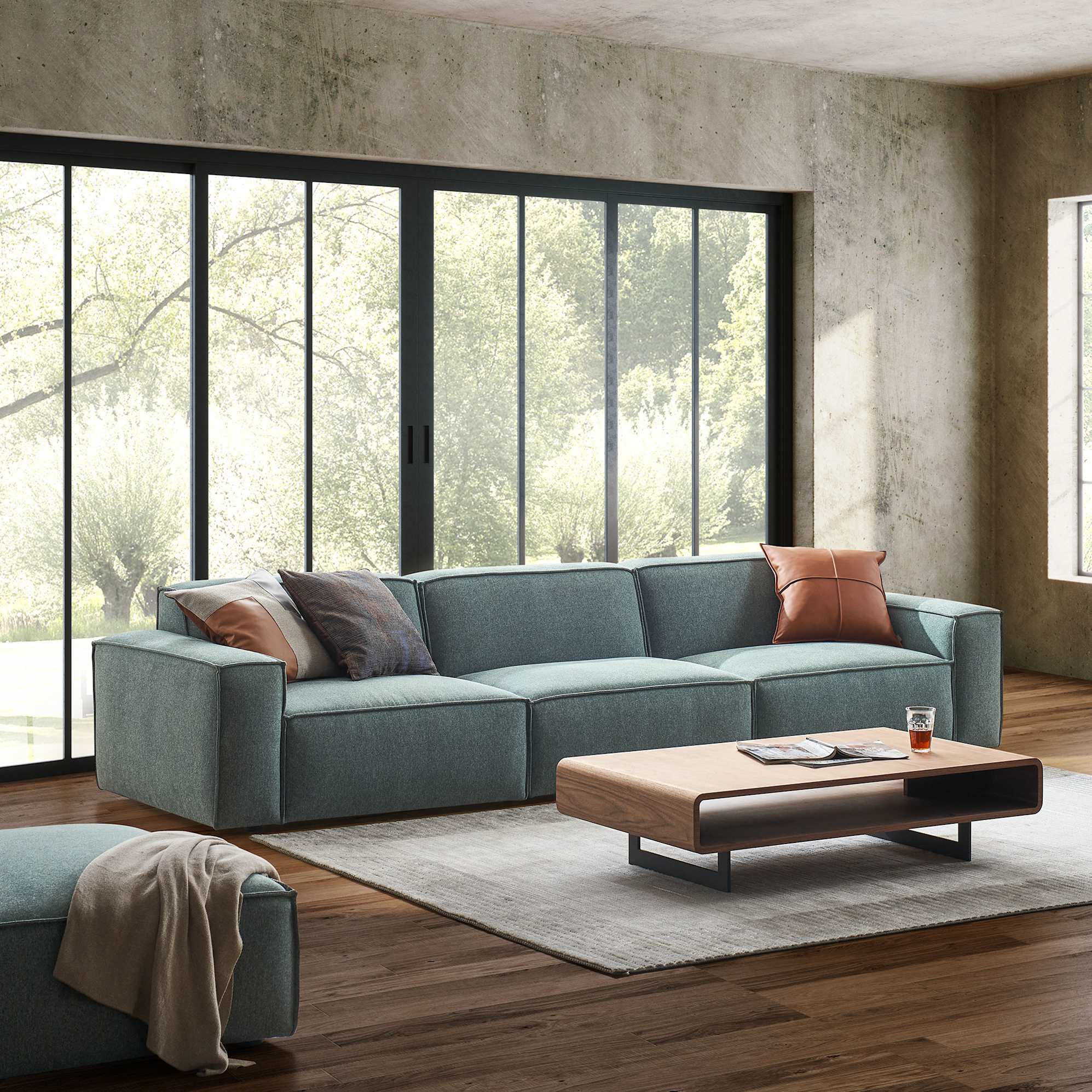 Jonathan Extended Sofa, Zenith Blue lifestyle