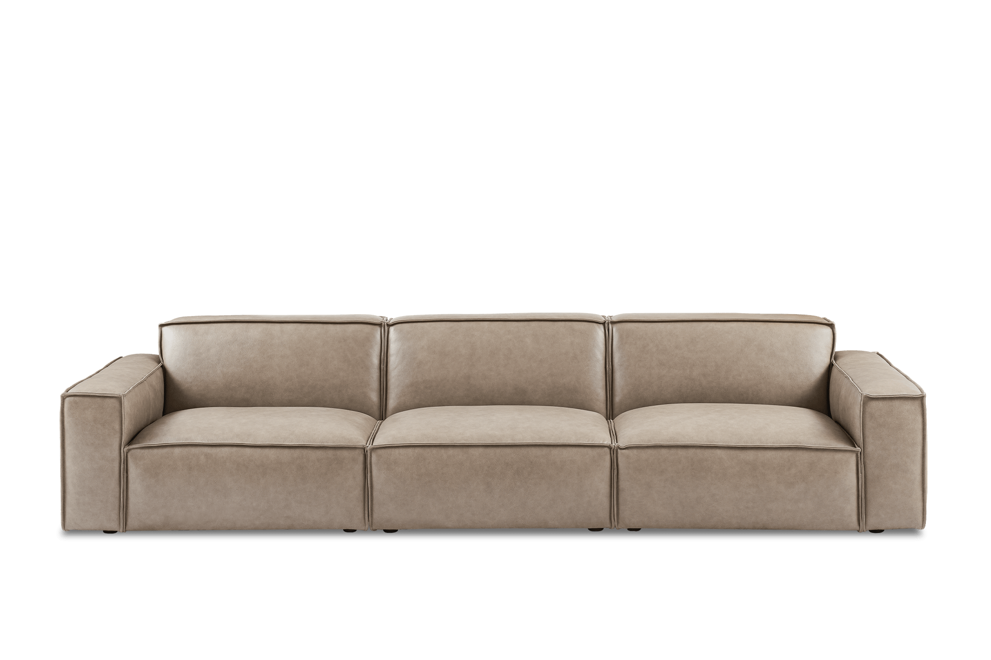 Jonathan Leather Extended Sofa, Warm Taupe
