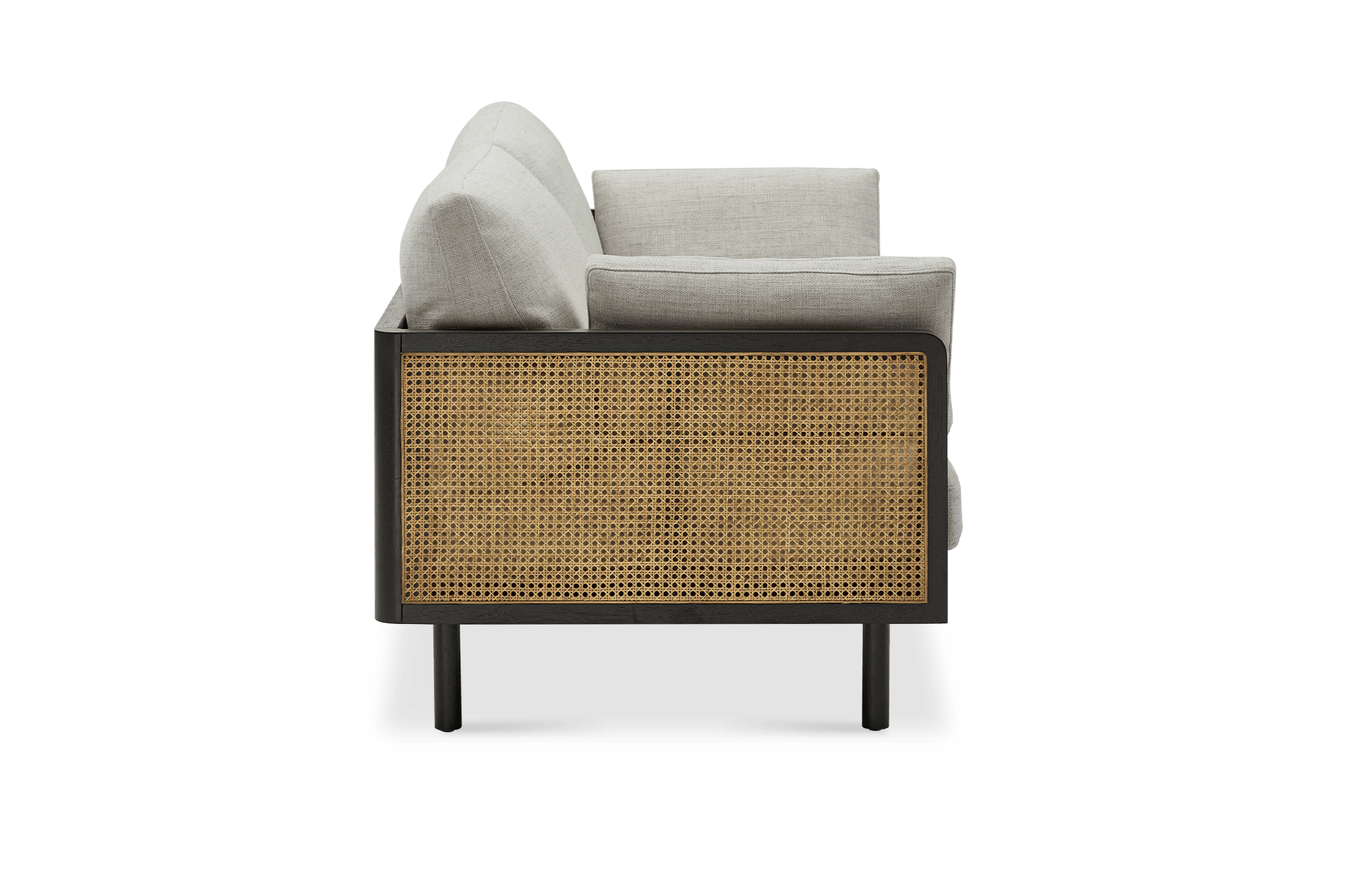 Lucia Cane Sofa, Black 6